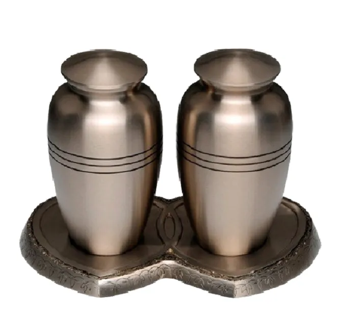 Classic Pewter Heart Base Companion Cremation Urn