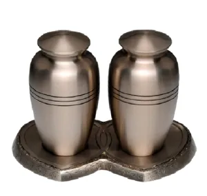Classic Pewter Heart Base Companion Cremation Urn