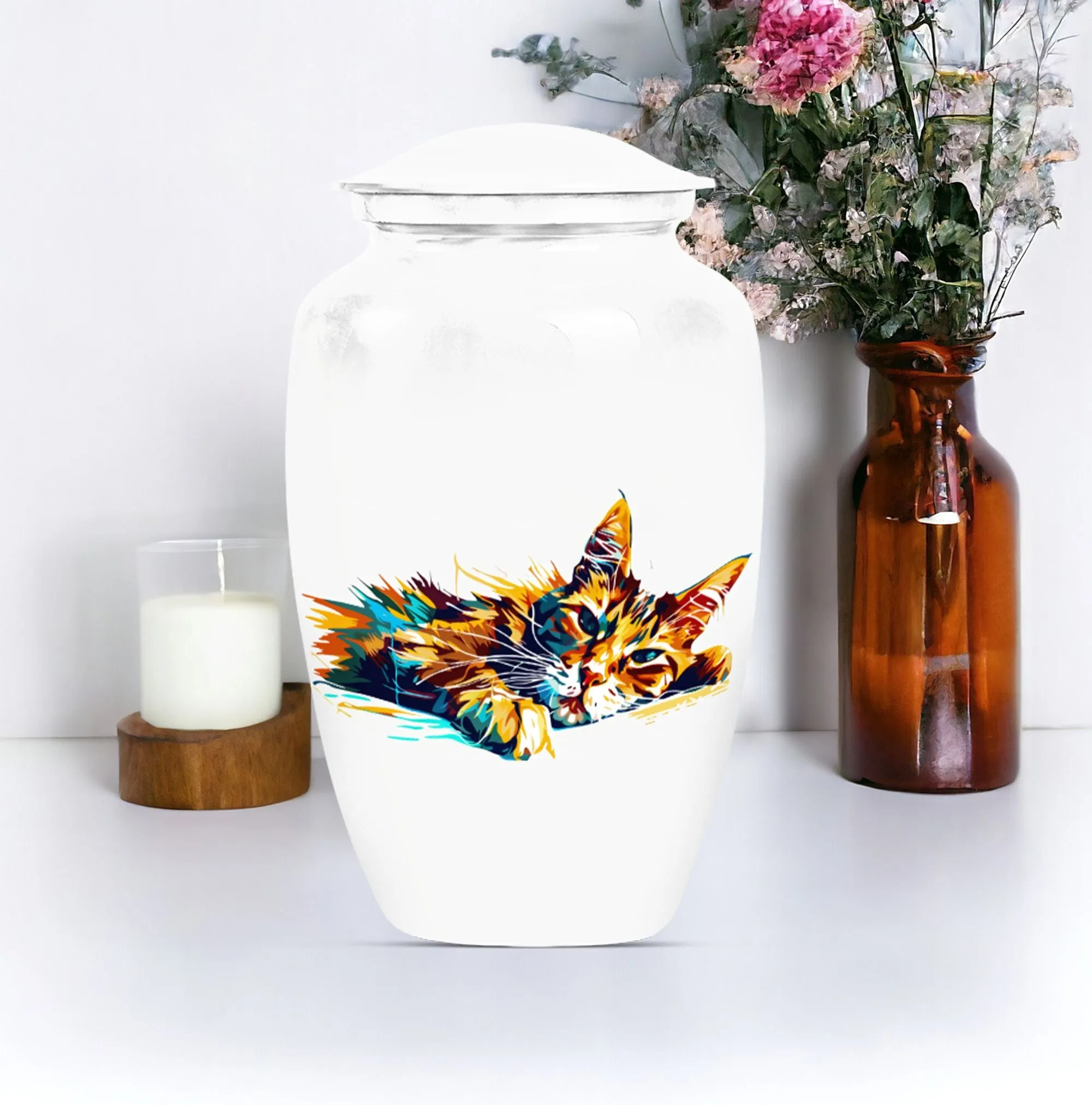 Classic Remembrance Cat Urn, Cremation Funeral Urn