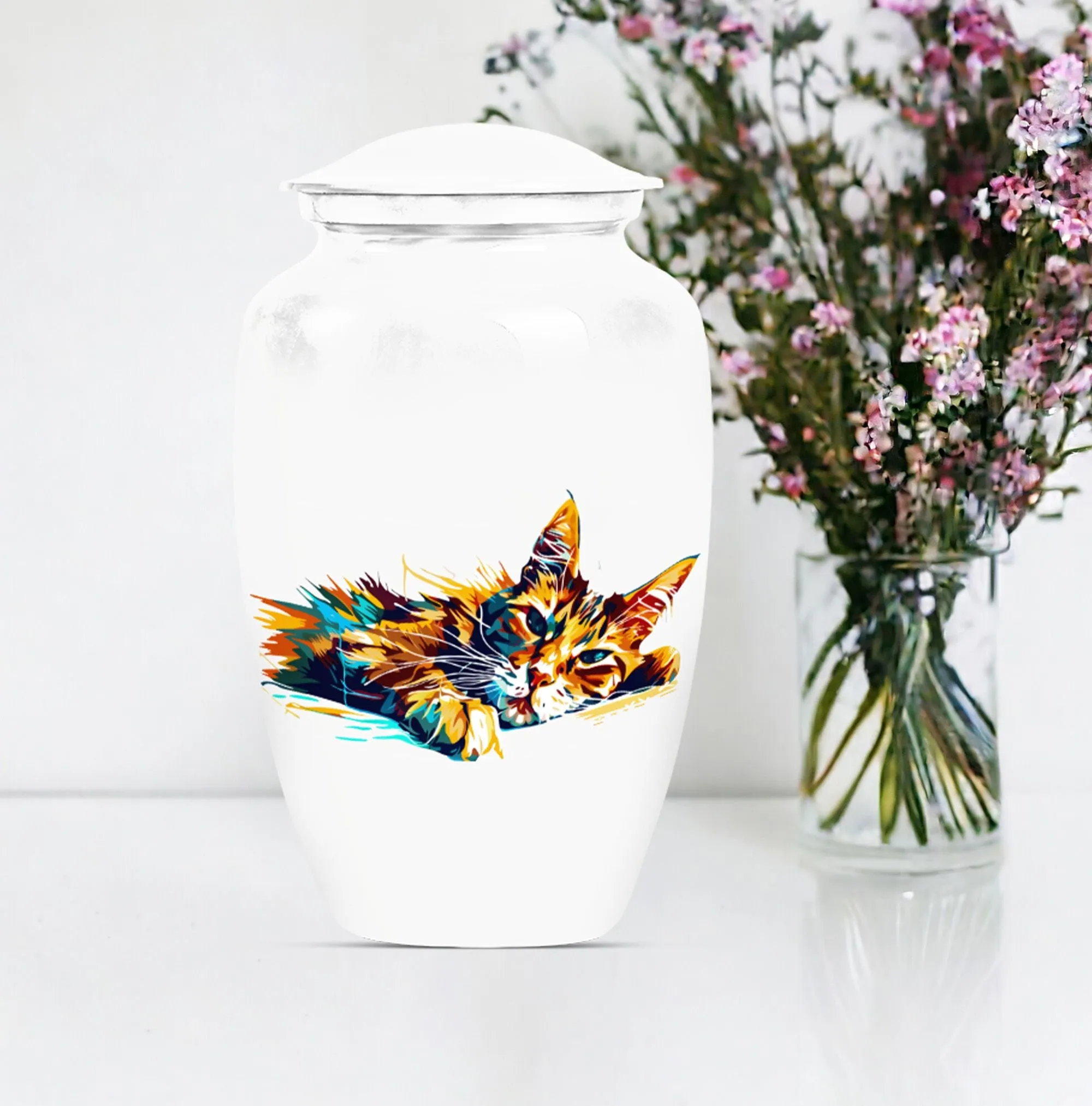 Classic Remembrance Cat Urn, Cremation Funeral Urn