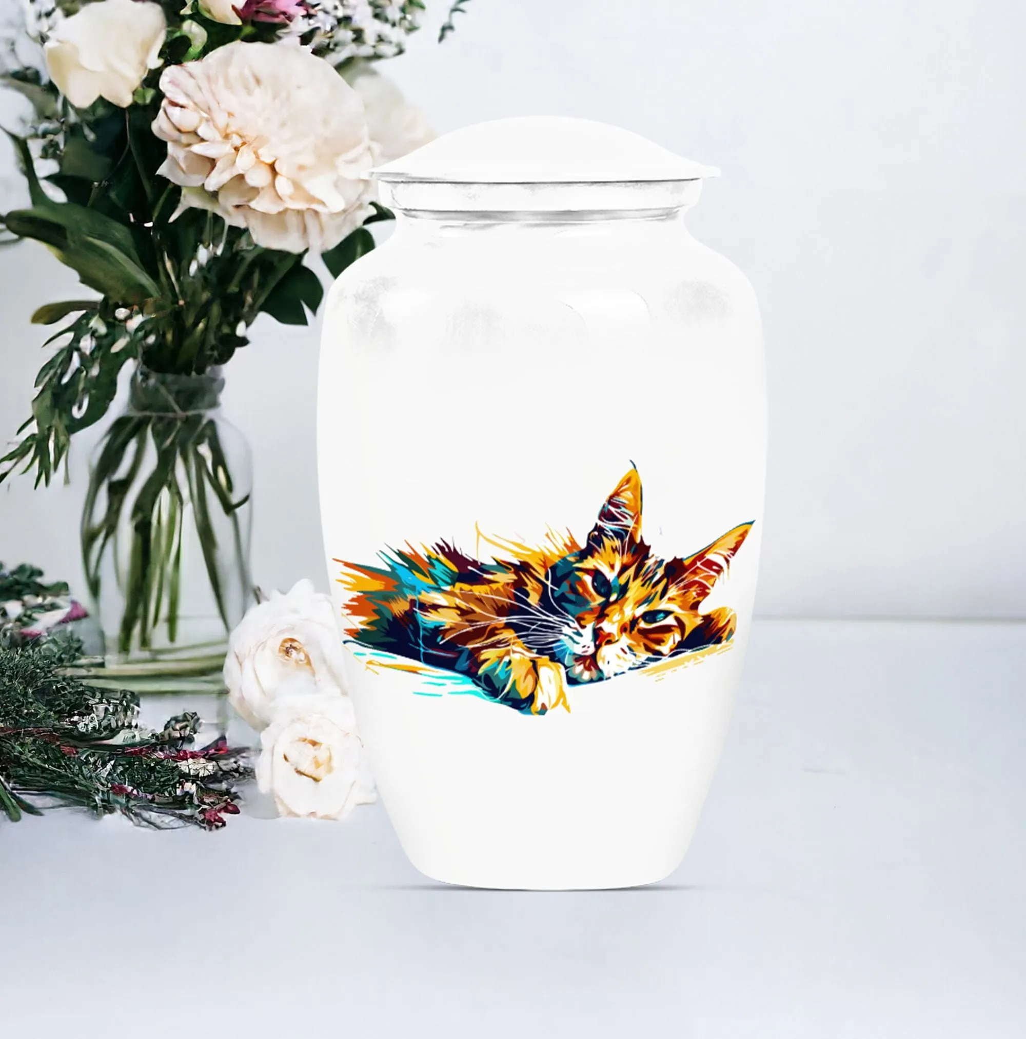 Classic Remembrance Cat Urn, Cremation Funeral Urn