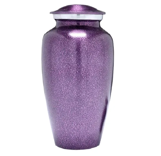Classic Violet Purple Alloy Cremation Urn