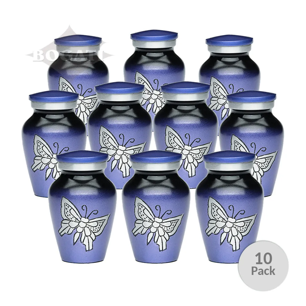 CLEARANCE - KEEPSAKE -Classic Alloy Urn -2415– with Engraved Butterfly - Pack of 10