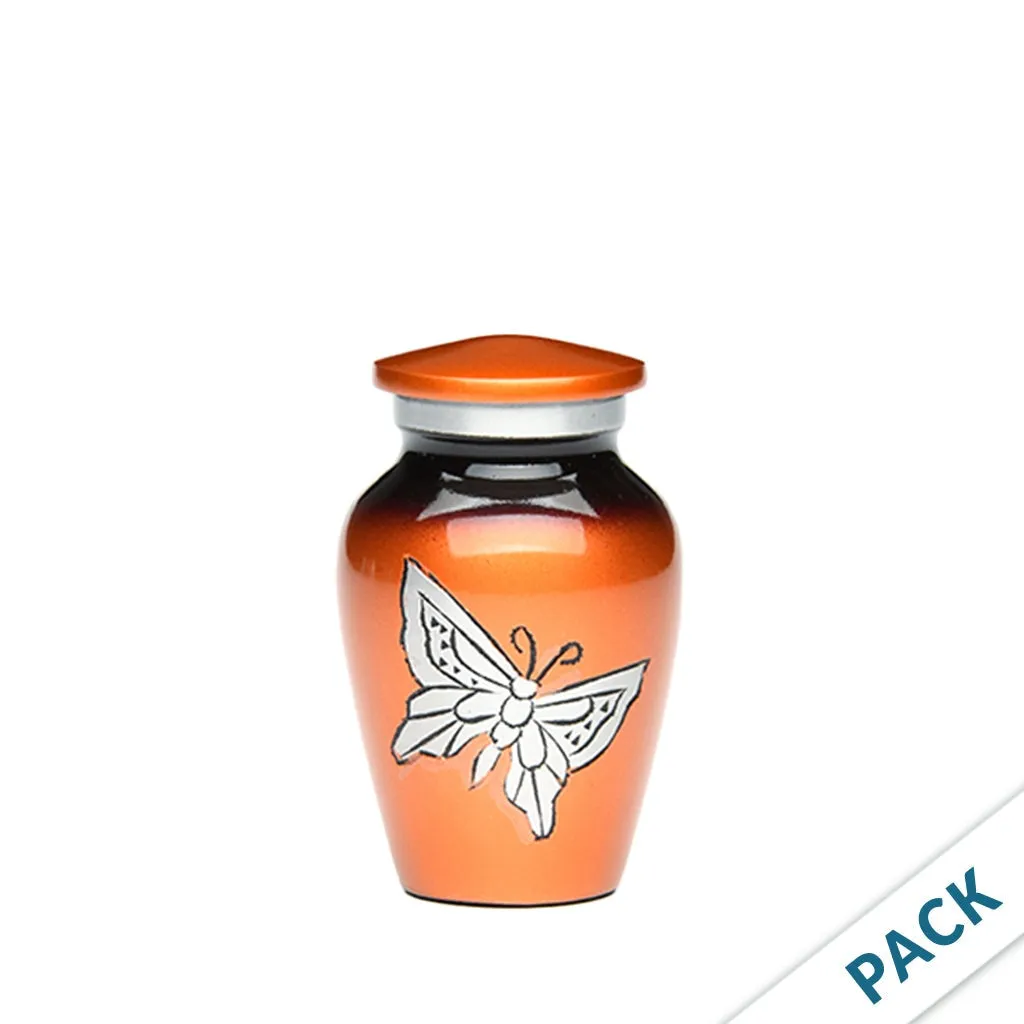 CLEARANCE - KEEPSAKE -Classic Alloy Urn -2415– with Engraved Butterfly - Pack of 10