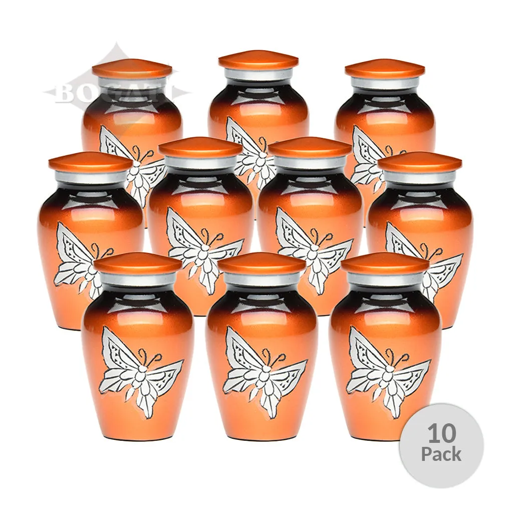 CLEARANCE - KEEPSAKE -Classic Alloy Urn -2415– with Engraved Butterfly - Pack of 10