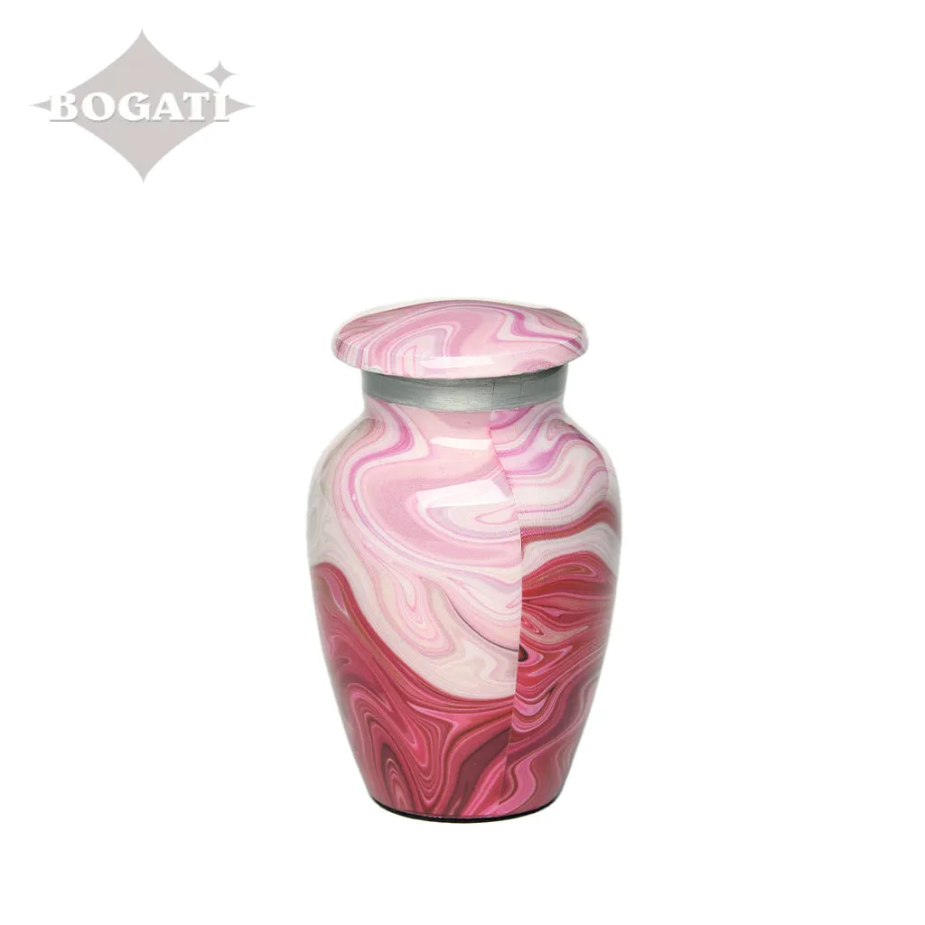 CLEARANCE - KEEPSAKE Classic Alloy Urn -9008- Red and Pink Swirl