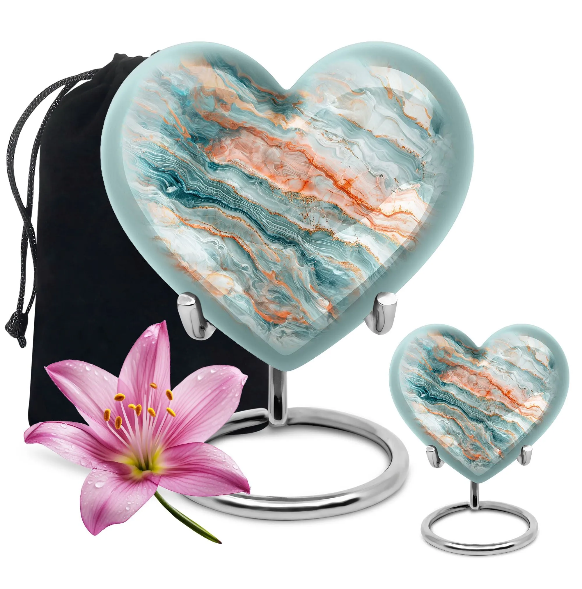 Colourful Swirl Remembrance: A Customizable Memorial Urn