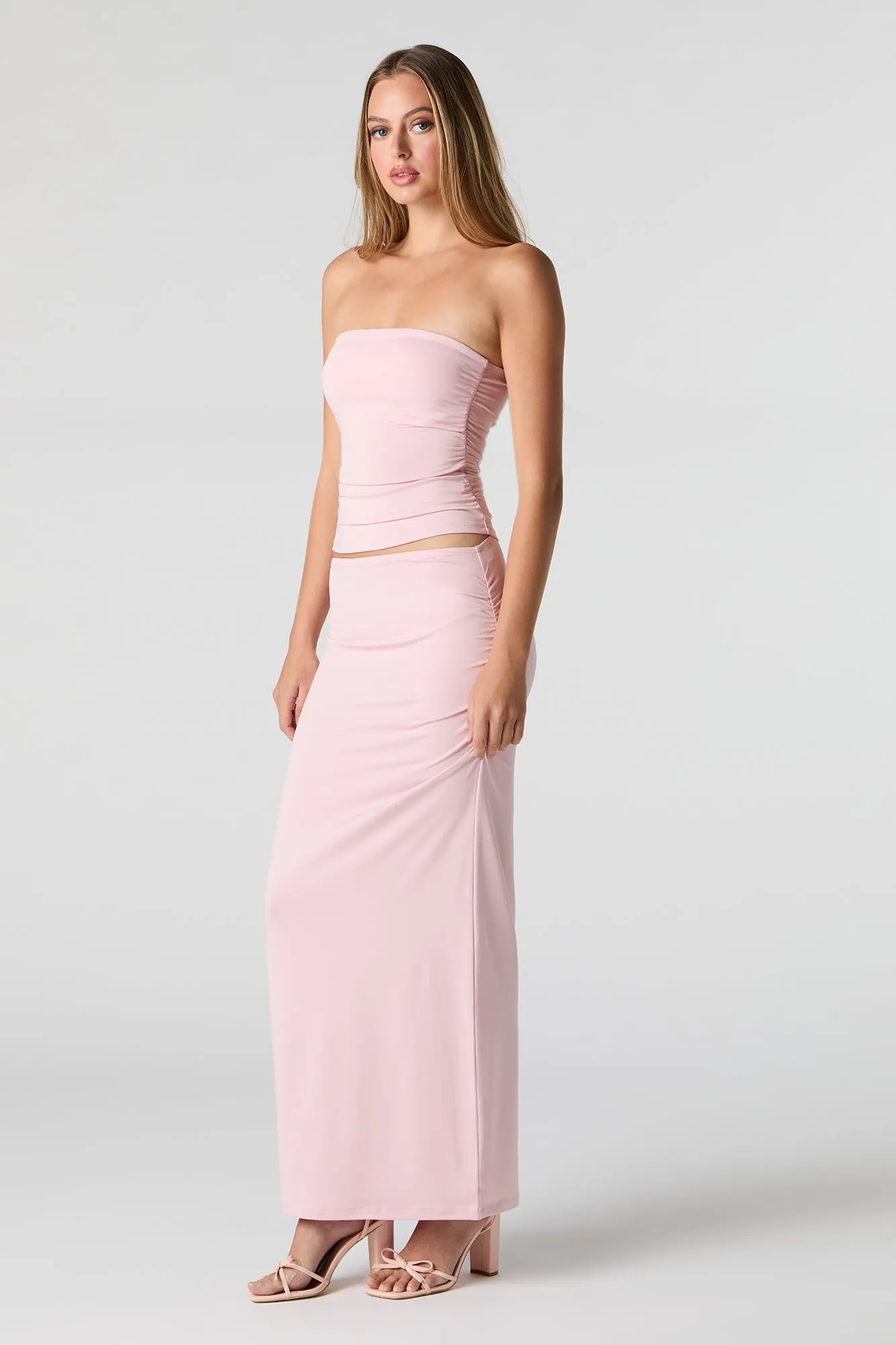 Contour Ruched Maxi Skirt