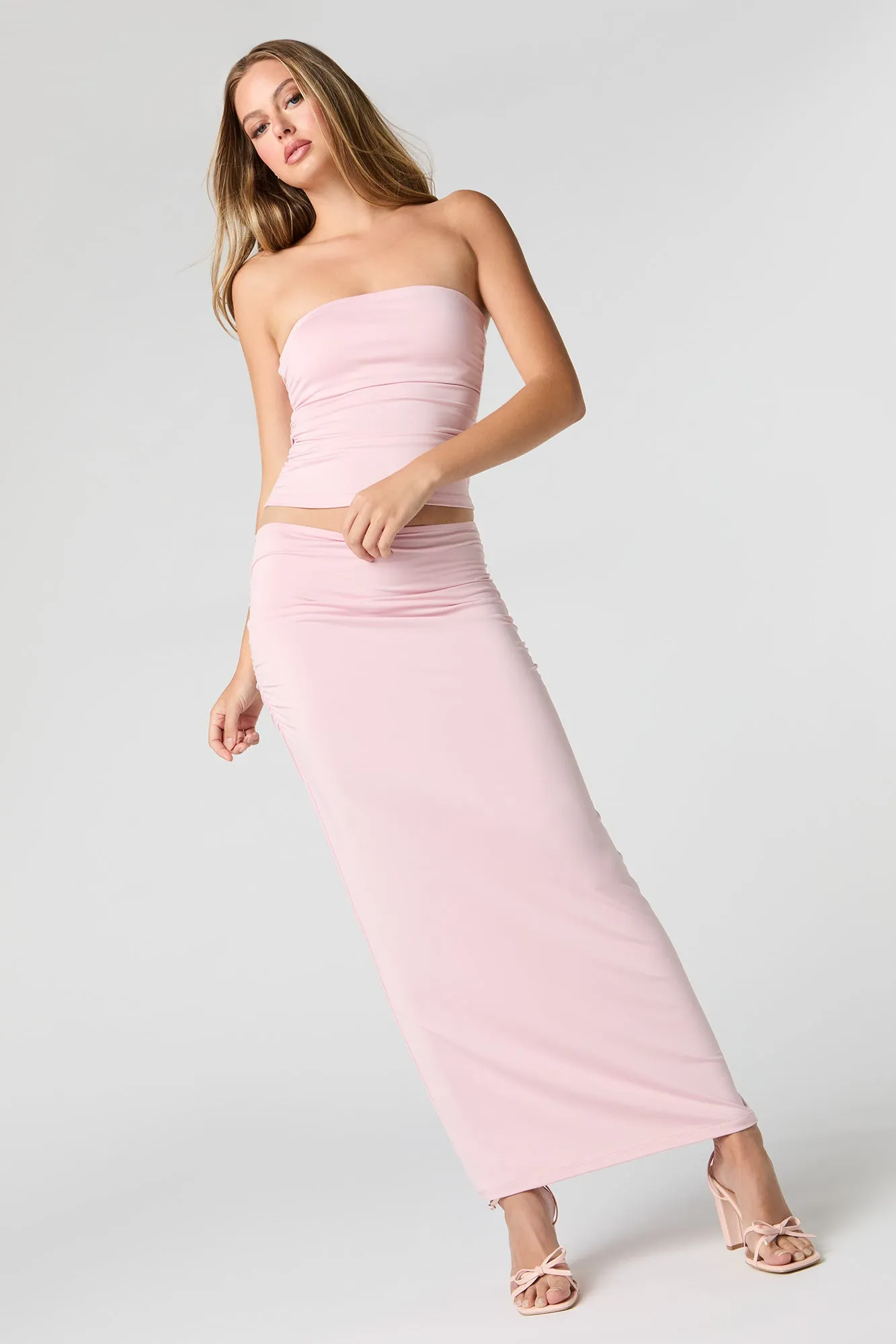Contour Ruched Maxi Skirt