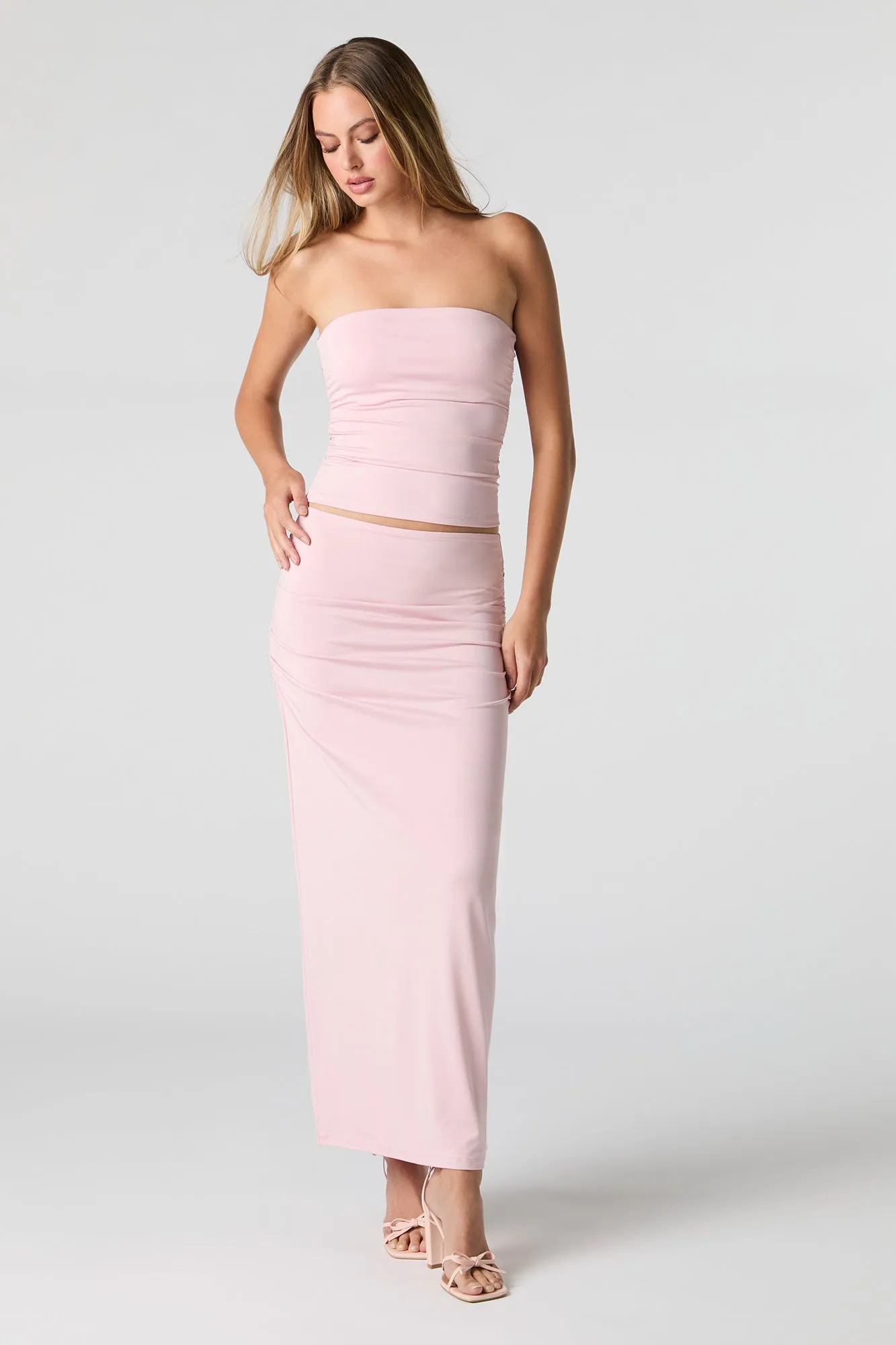 Contour Ruched Maxi Skirt