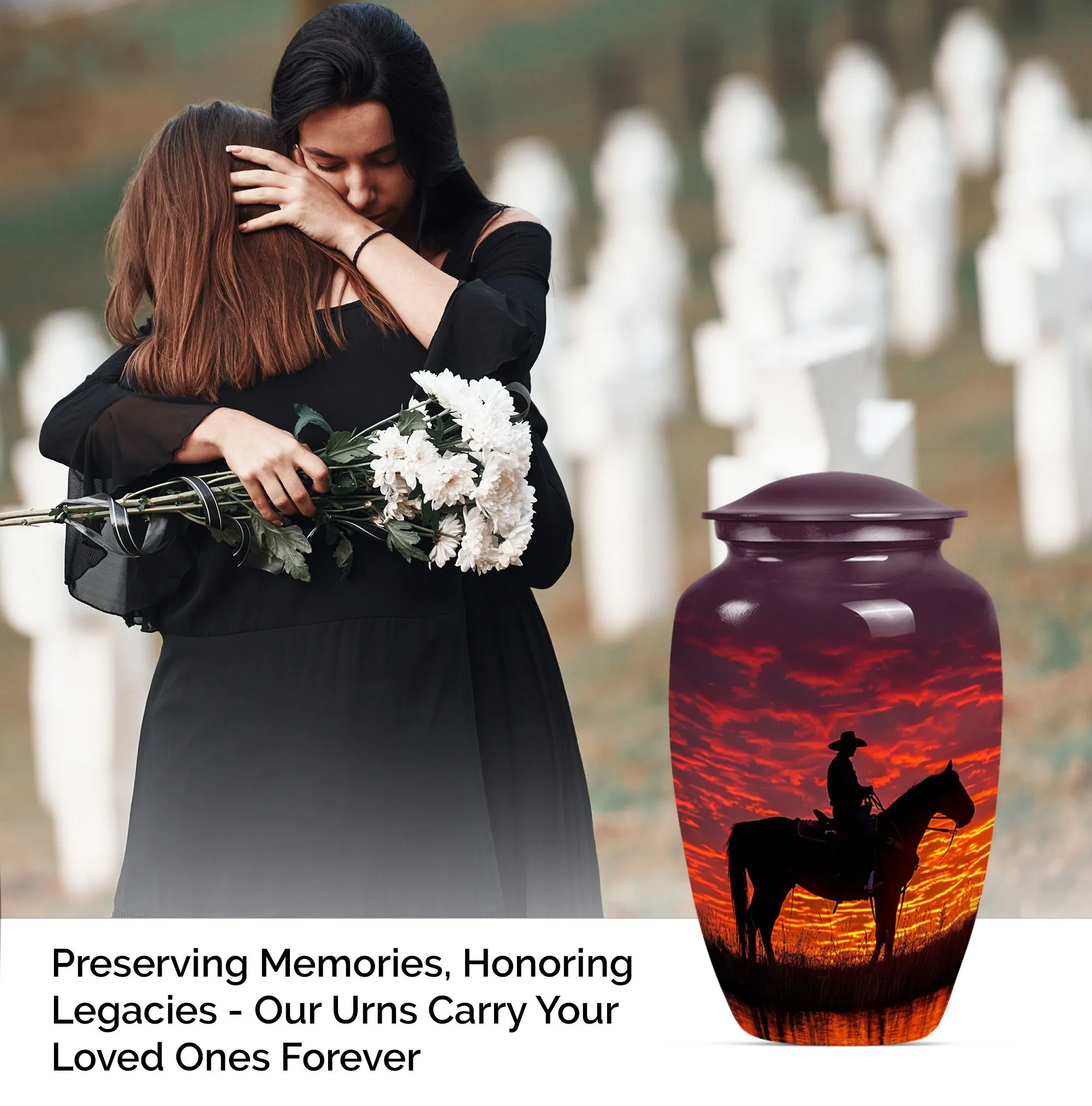 Cowboy Cremation Urn with Personalization