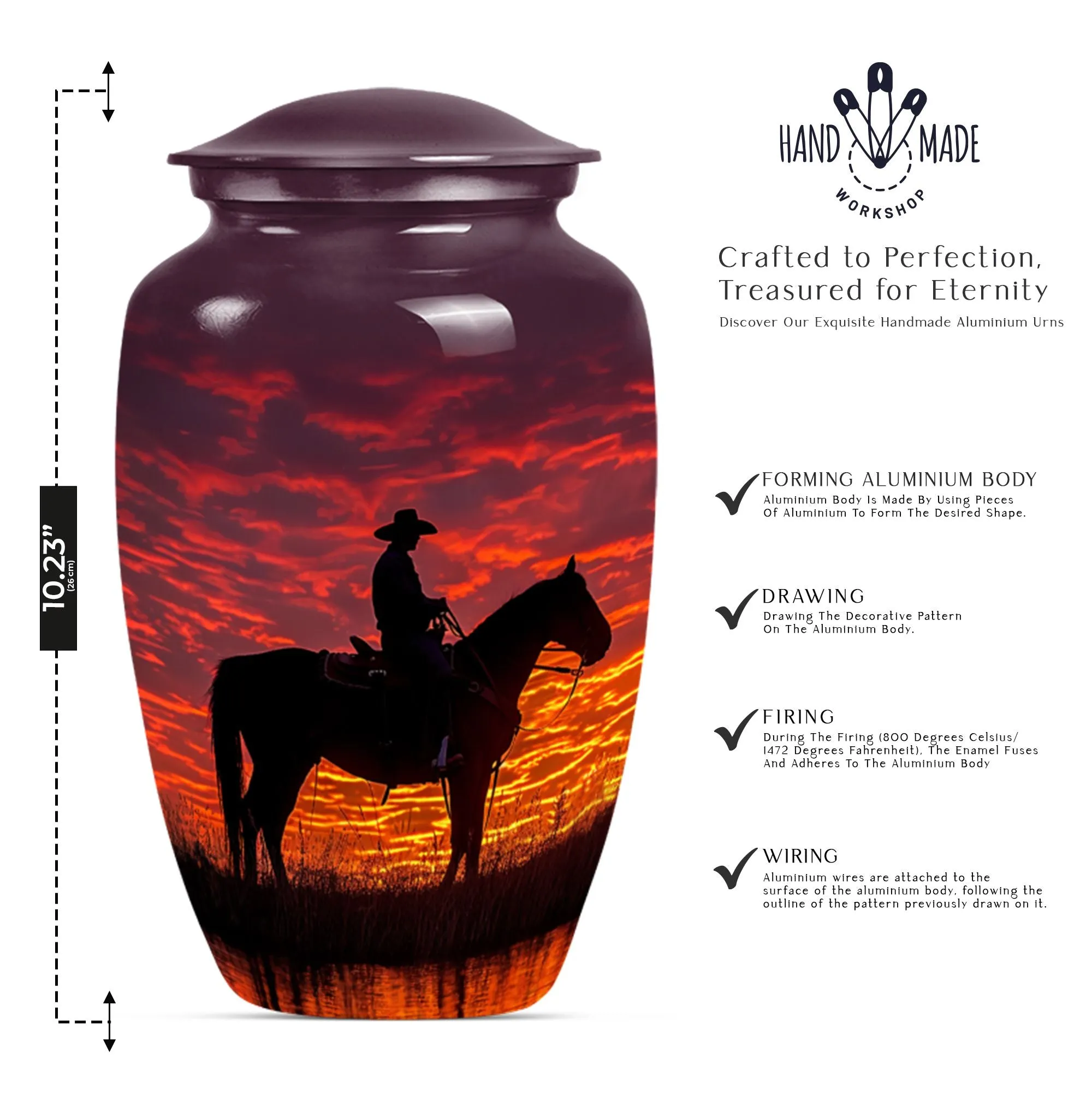 Cowboy Cremation Urn with Personalization