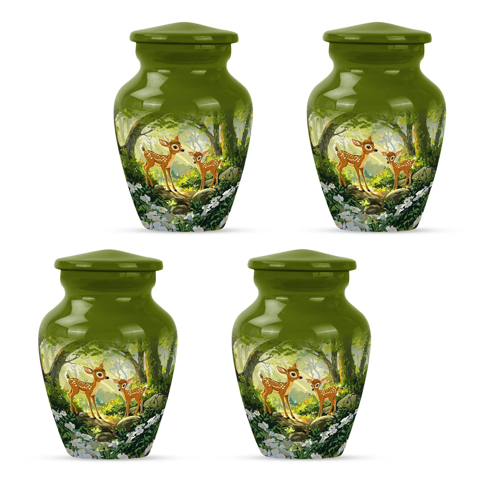 Cremation Urn - Deer Embellished Honourable Farewell To Loved One