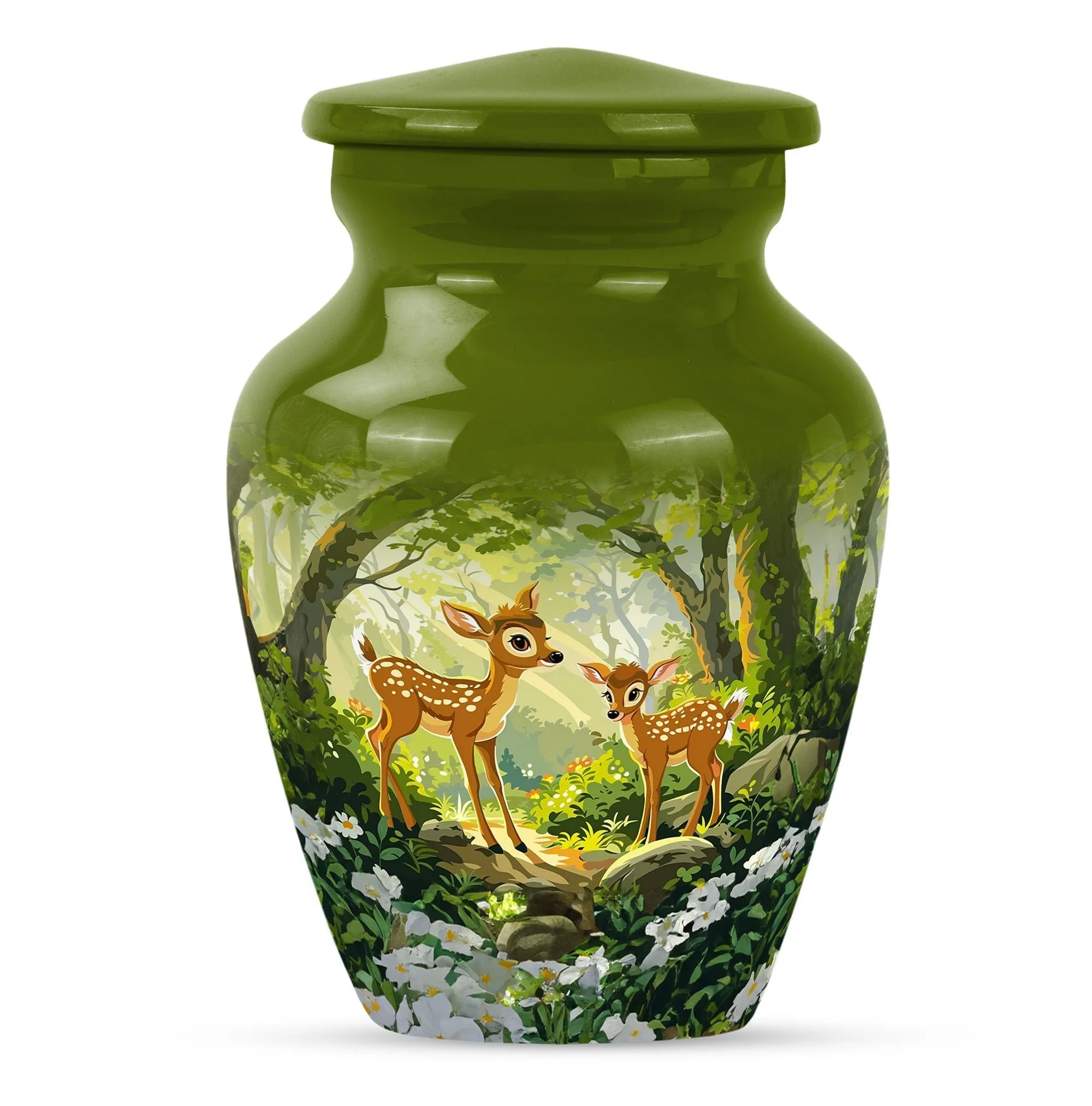 Cremation Urn - Deer Embellished Honourable Farewell To Loved One