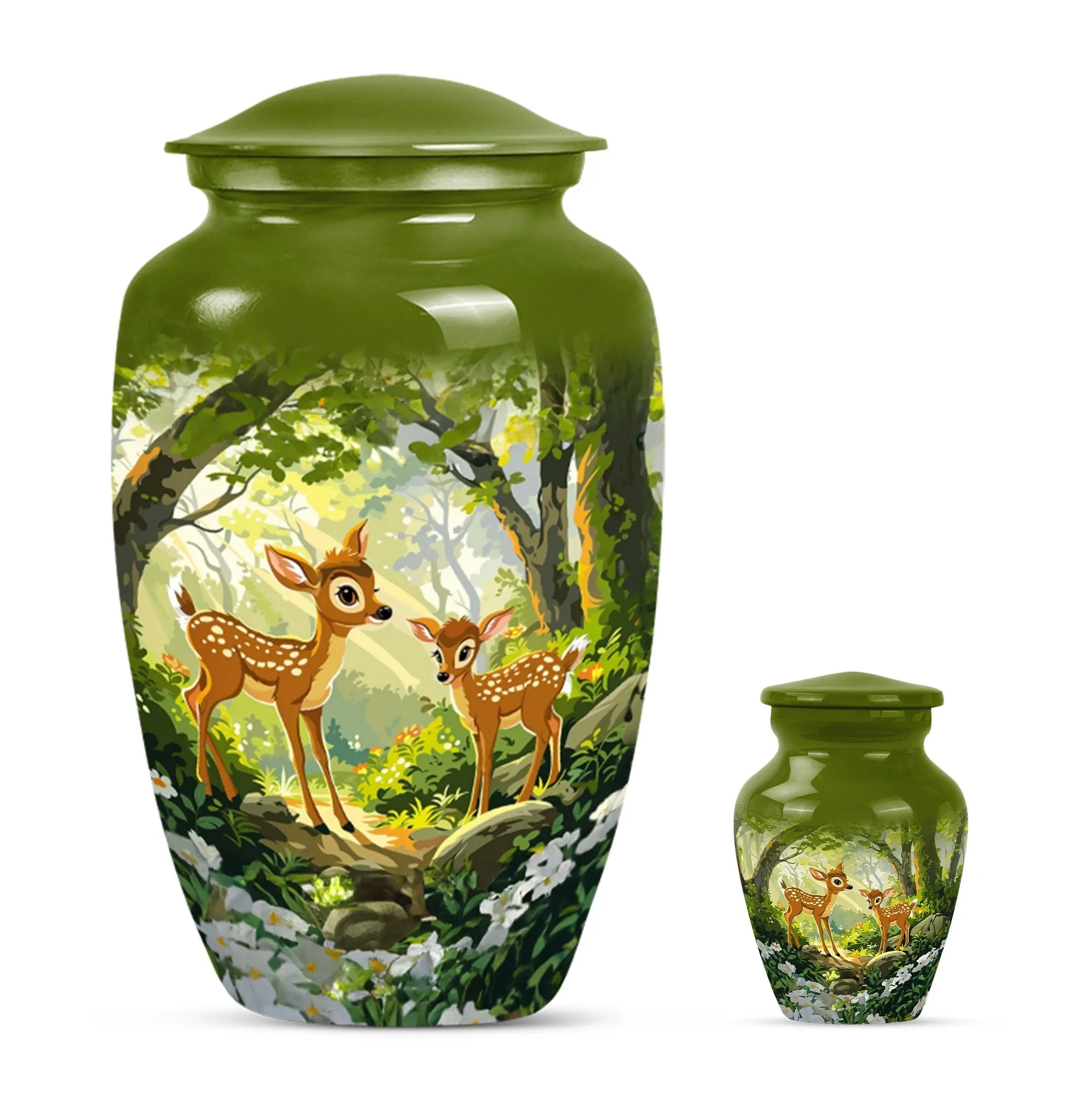 Cremation Urn - Deer Embellished Honourable Farewell To Loved One
