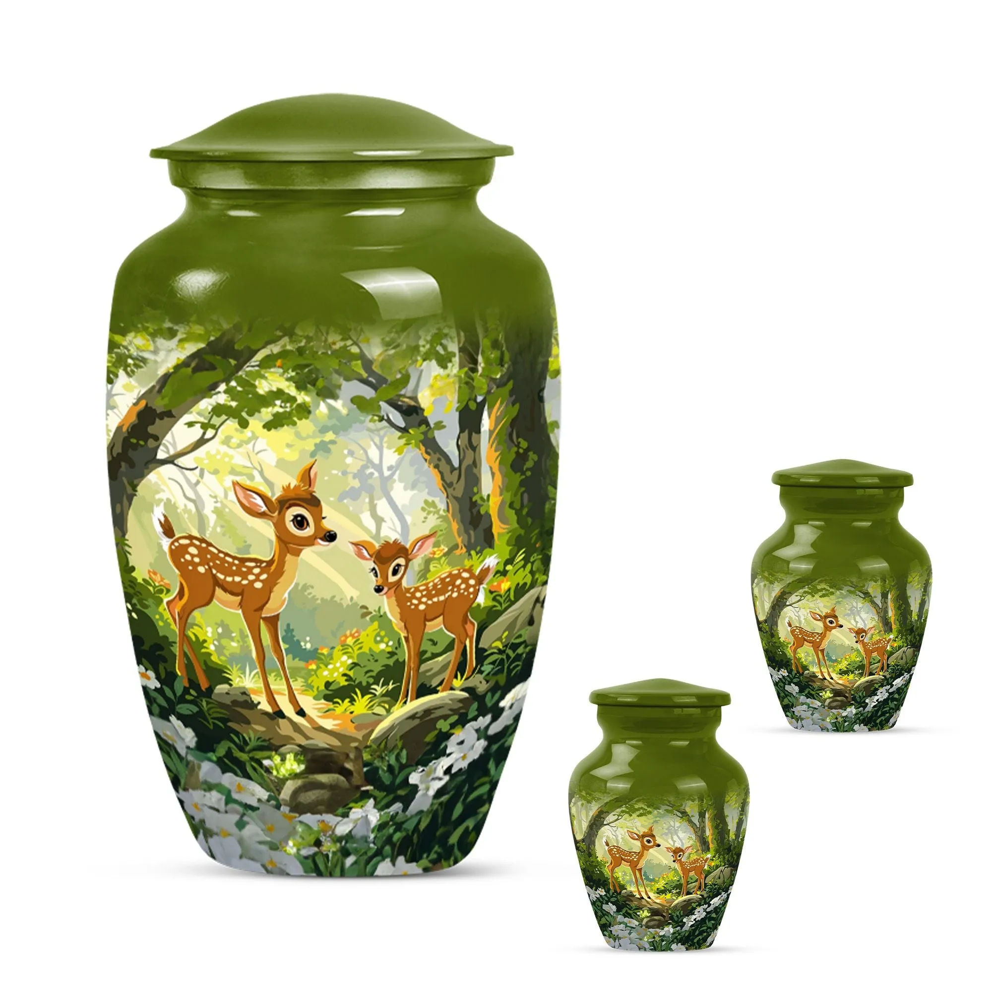 Cremation Urn - Deer Embellished Honourable Farewell To Loved One