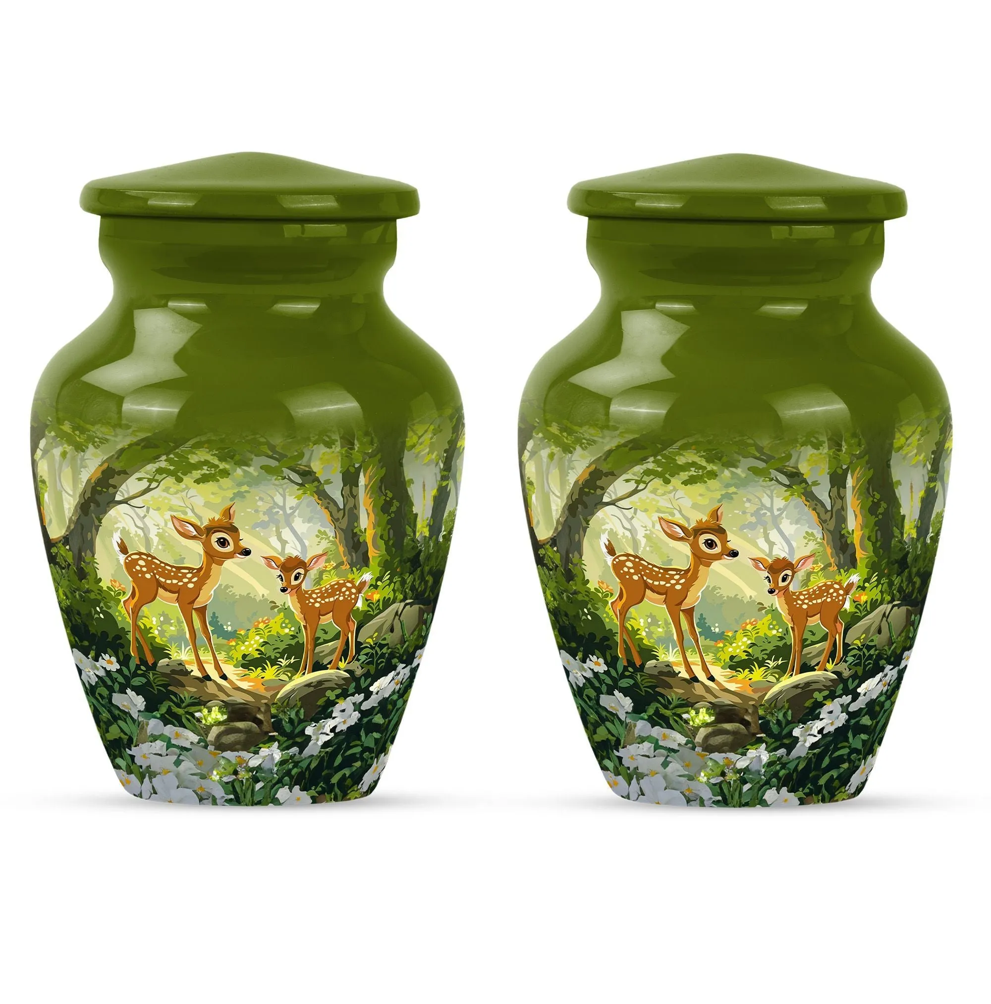 Cremation Urn - Deer Embellished Honourable Farewell To Loved One