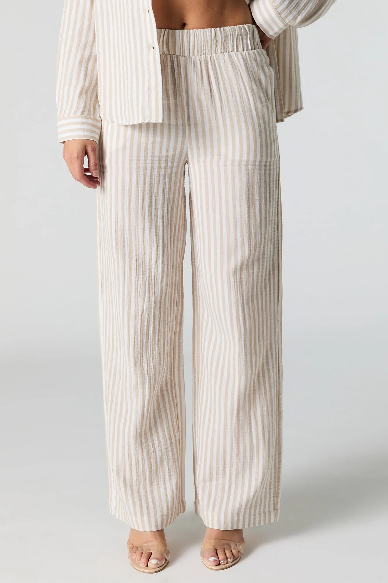 Crinkled Wide Leg Pant