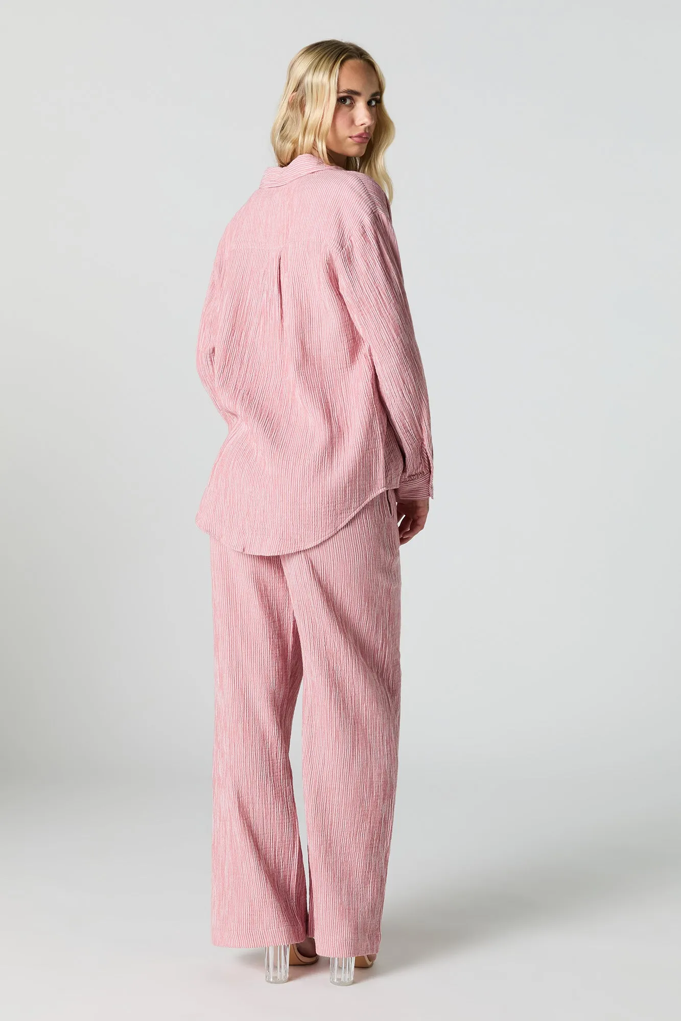 Crinkled Wide Leg Pant