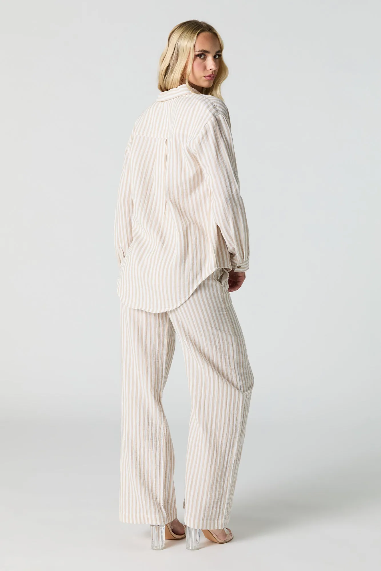 Crinkled Wide Leg Pant