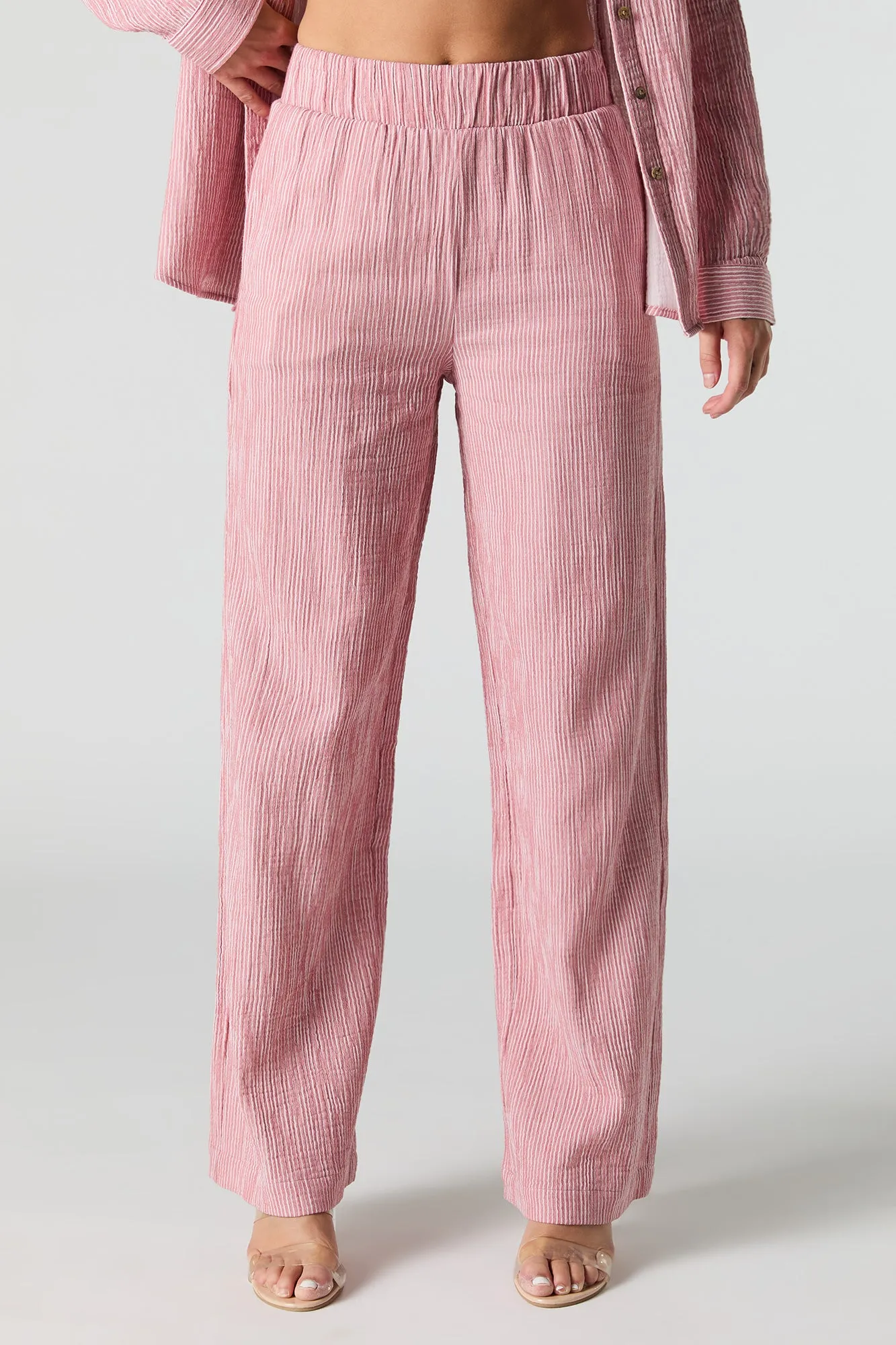 Crinkled Wide Leg Pant