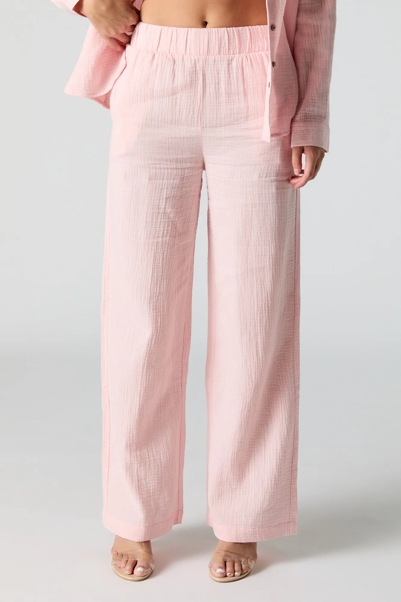 Crinkled Wide Leg Pant