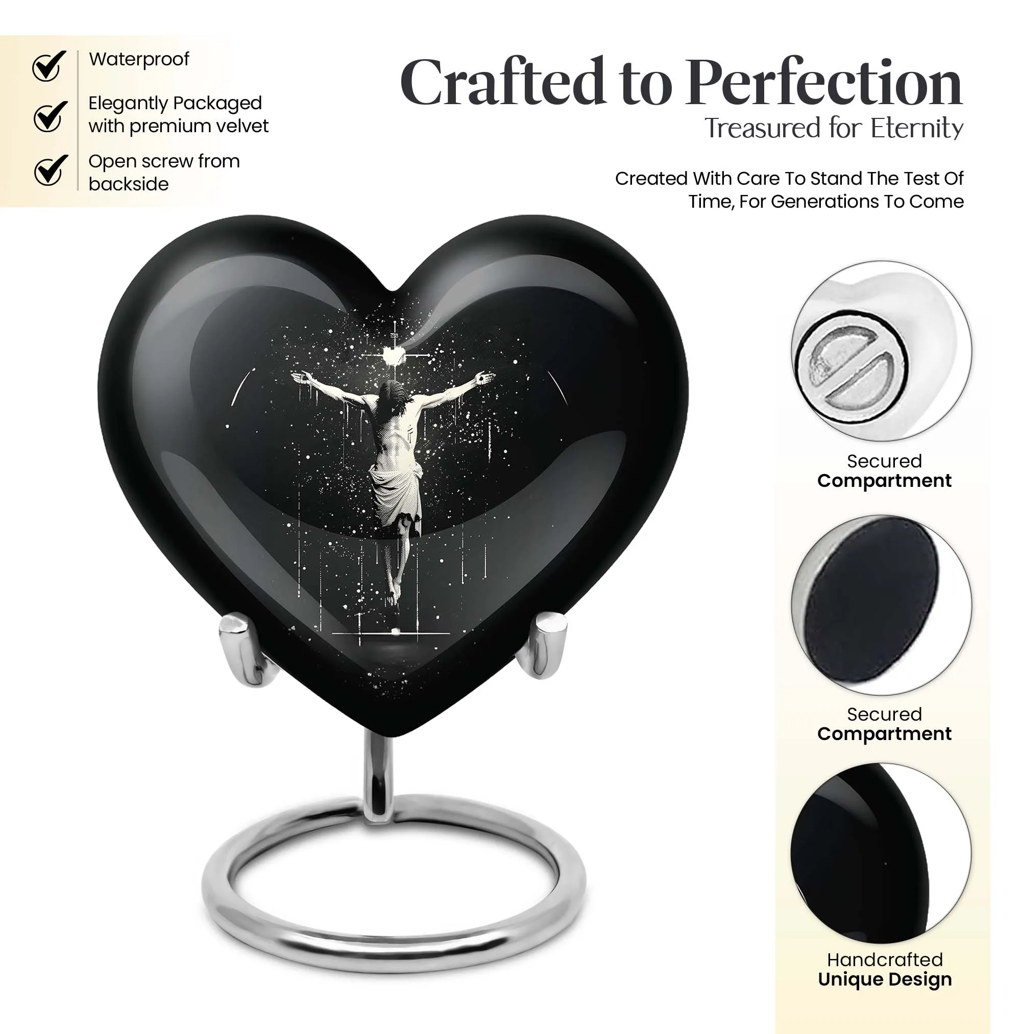 Cross Urn - Classy Funeral Urn for Women Embracing Memorable Life