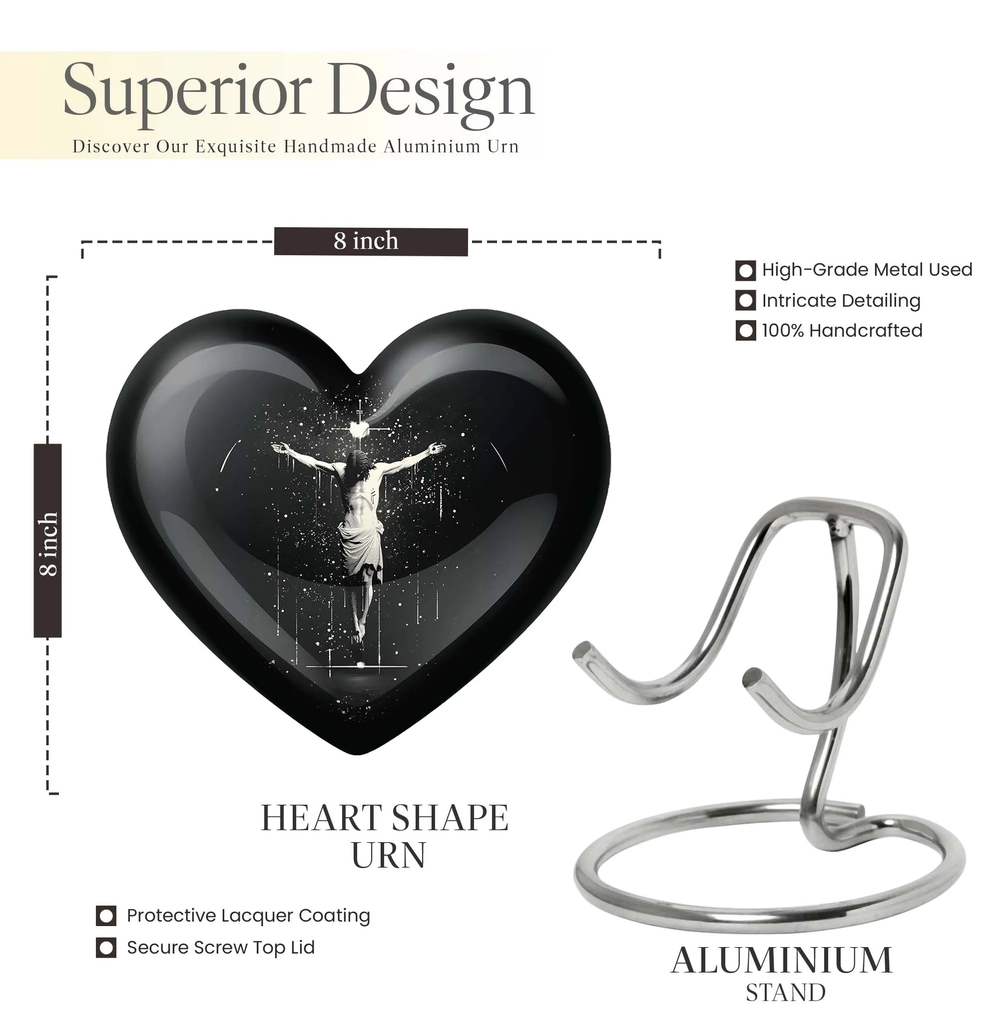 Cross Urn - Classy Funeral Urn for Women Embracing Memorable Life