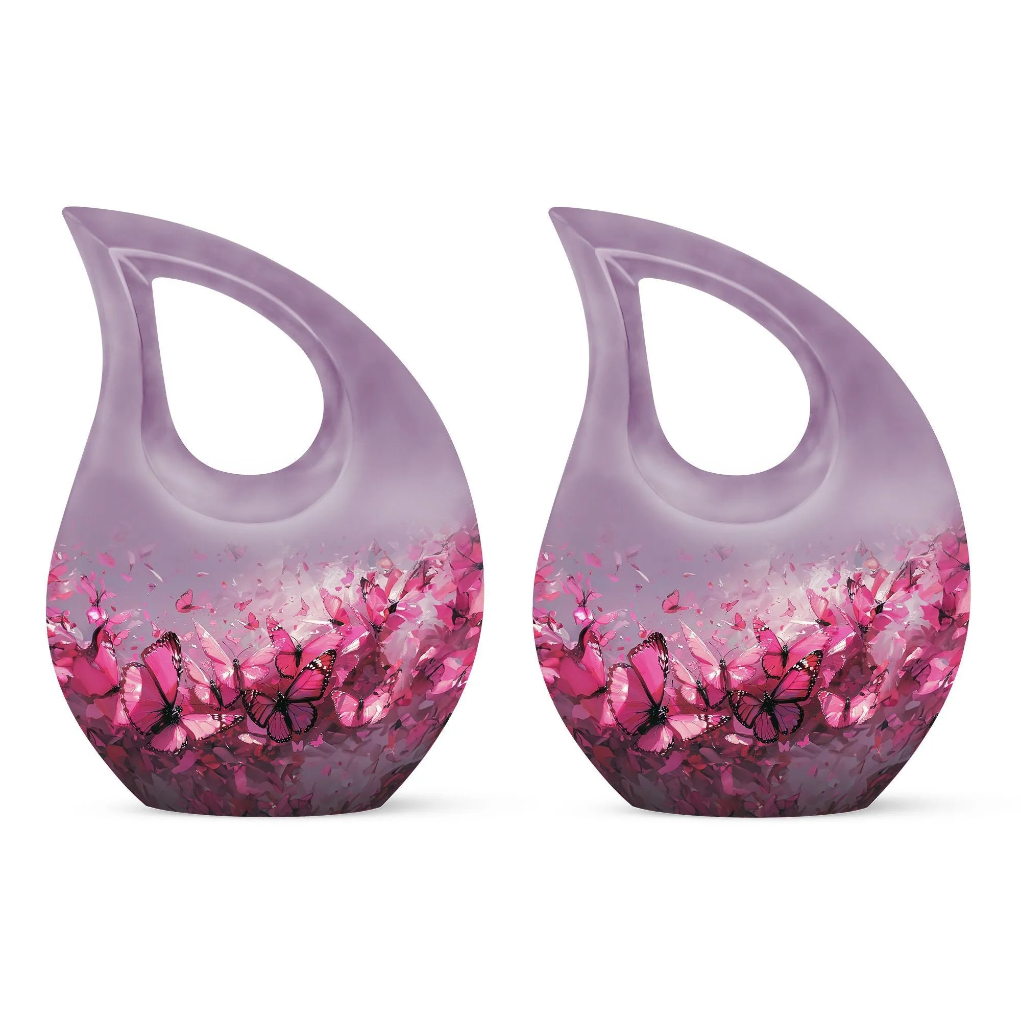 Custom Pink Butterfly Medium Cremation Urn for Remembrance