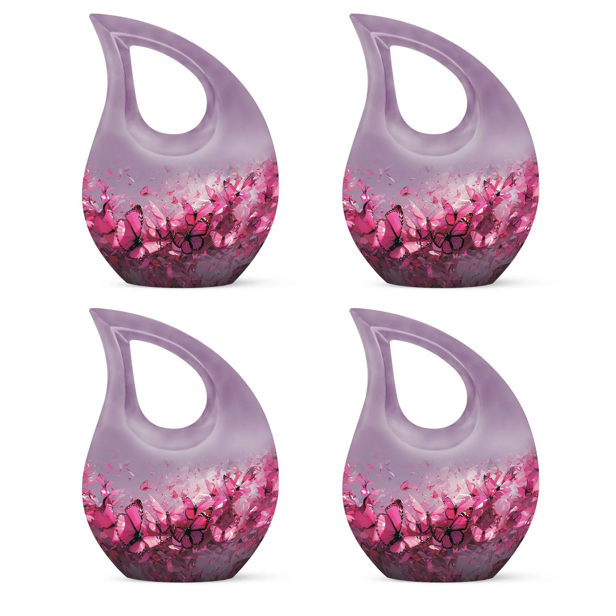 Custom Pink Butterfly Medium Cremation Urn for Remembrance