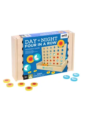 Day   Night Four in a Row Wooden Game
