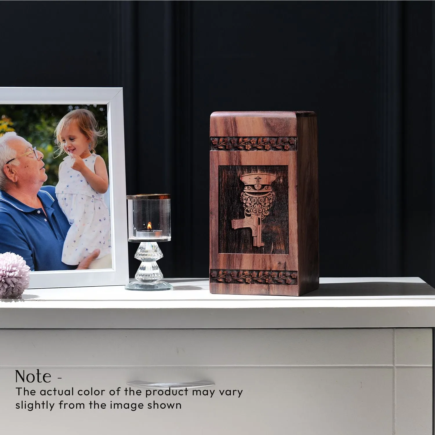 Decorative Wooden Cremation Urn For Adult Ashes - Perfect Memorial for Mom or Male