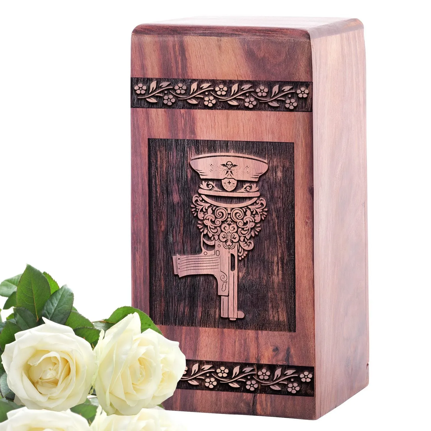 Decorative Wooden Cremation Urn For Adult Ashes - Perfect Memorial for Mom or Male