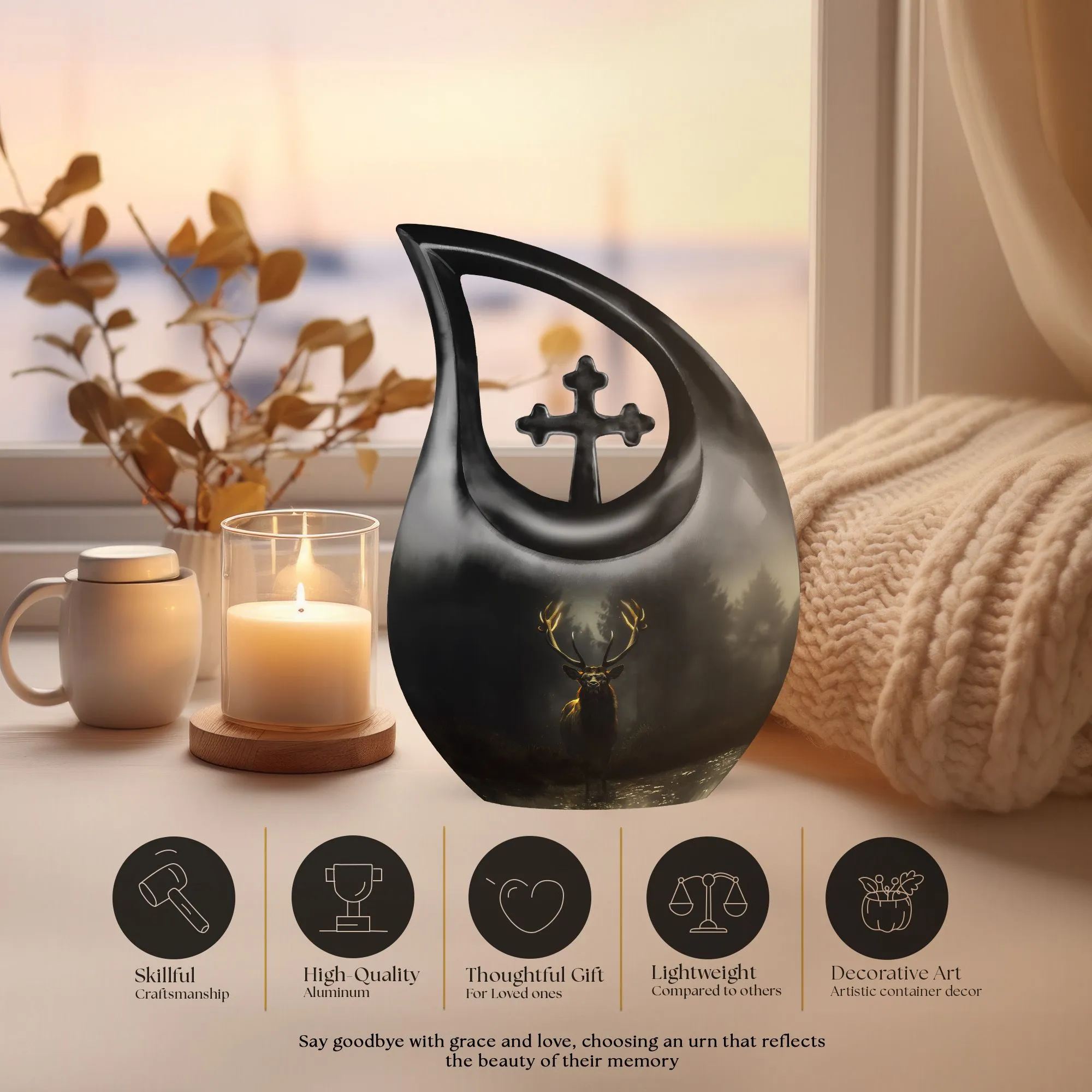 Deer Cremation Urn : Affordable Cremation Urn For Human Ashes