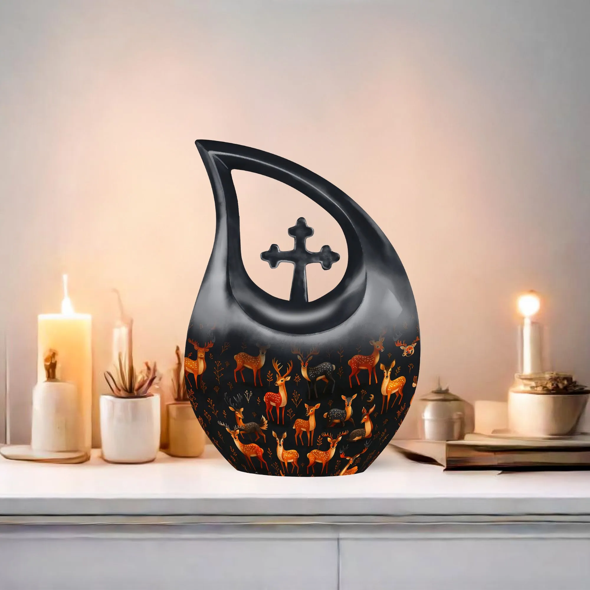 Deer Memorial Urn-Personalized Container For Ashes
