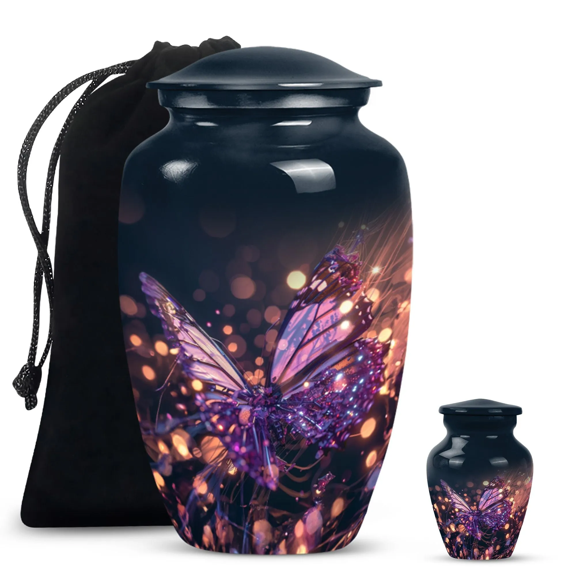 Devotion Remembrance: Purple Butterfly Urn Inspired Memorial Urn