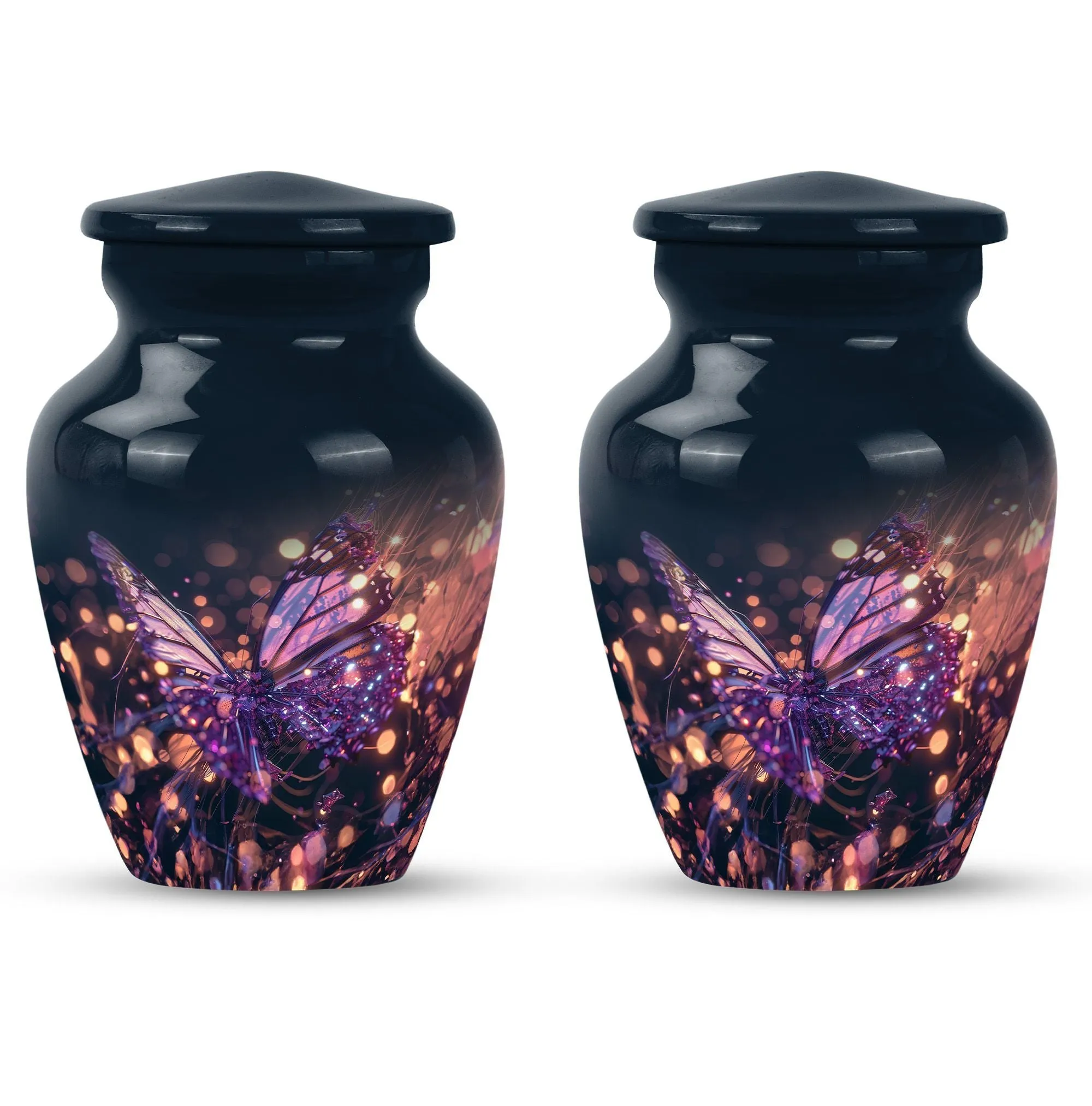 Devotion Remembrance: Purple Butterfly Urn Inspired Memorial Urn