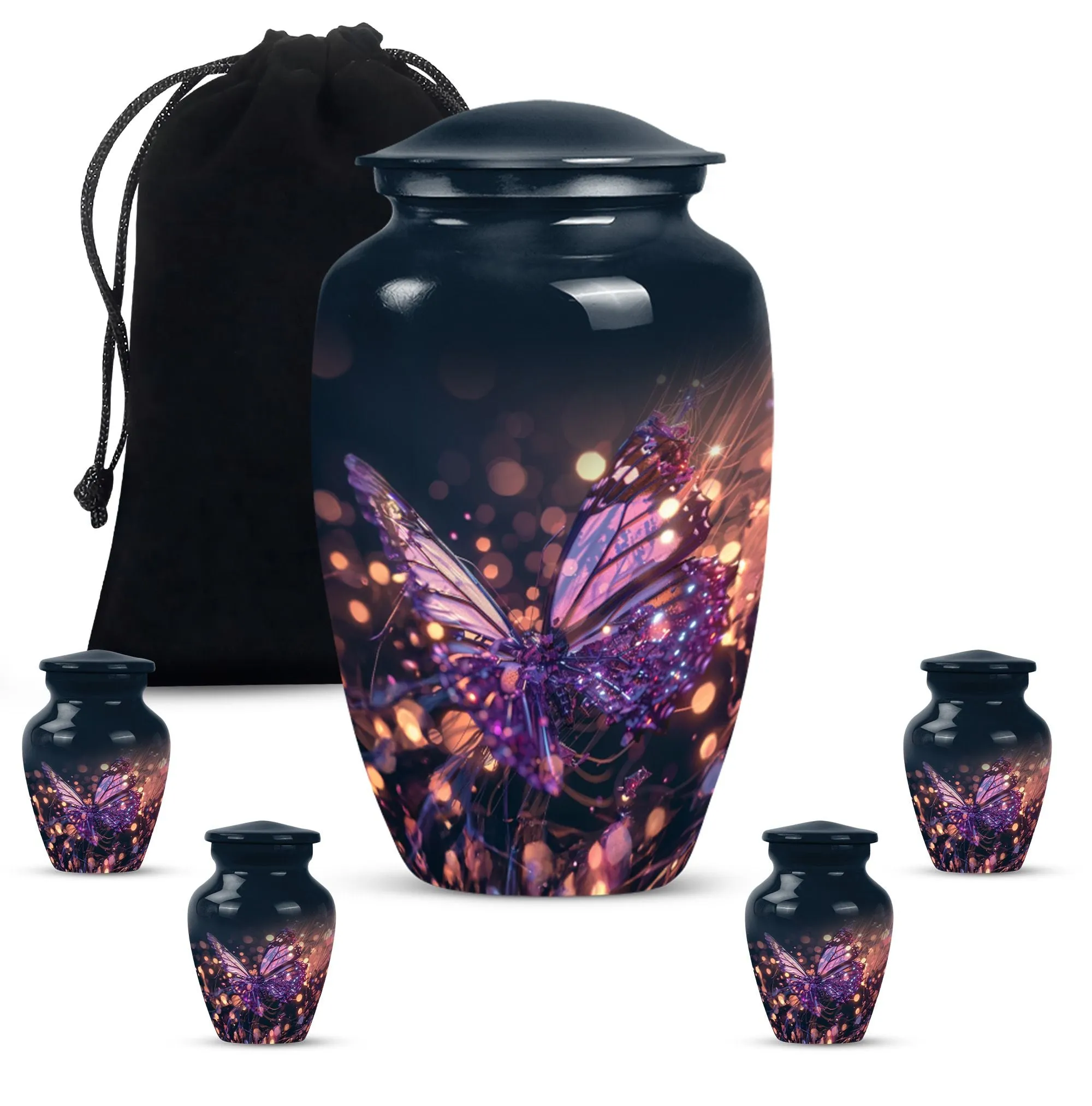 Devotion Remembrance: Purple Butterfly Urn Inspired Memorial Urn
