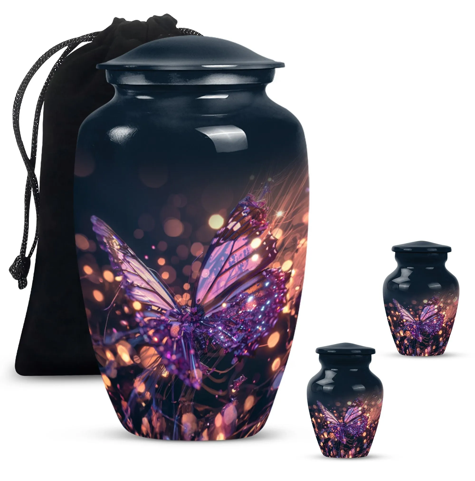 Devotion Remembrance: Purple Butterfly Urn Inspired Memorial Urn