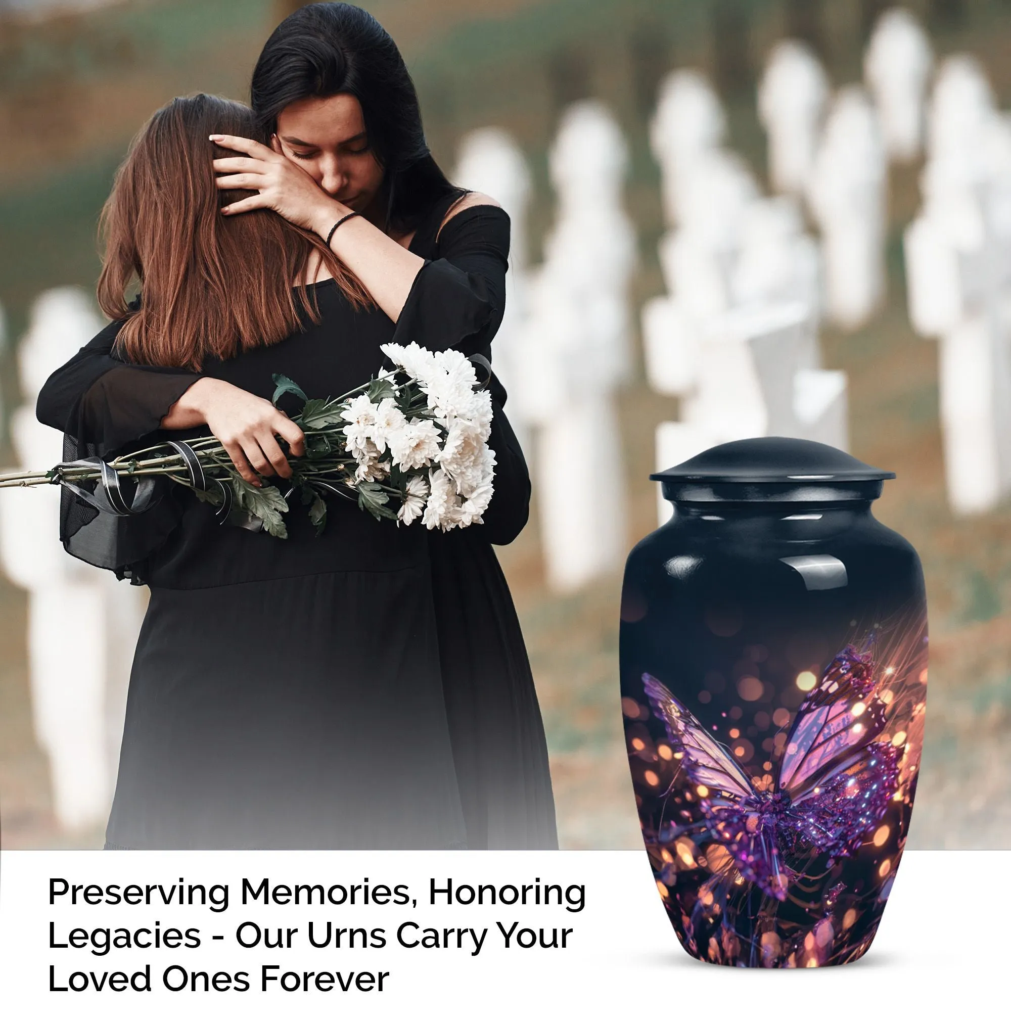 Devotion Remembrance: Purple Butterfly Urn Inspired Memorial Urn