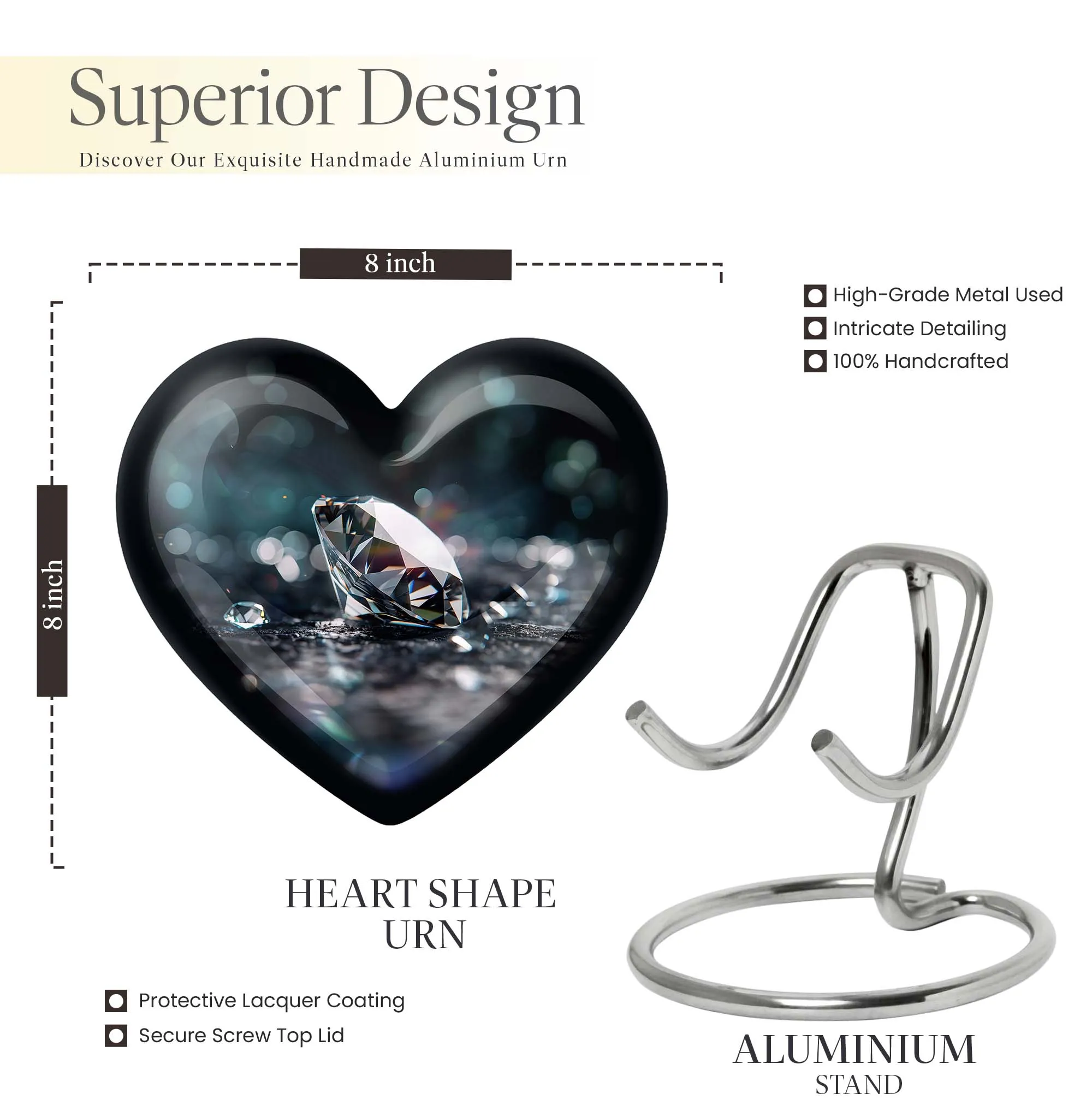 Diamond Adore, A Unique Heart-designed Cremation Urn