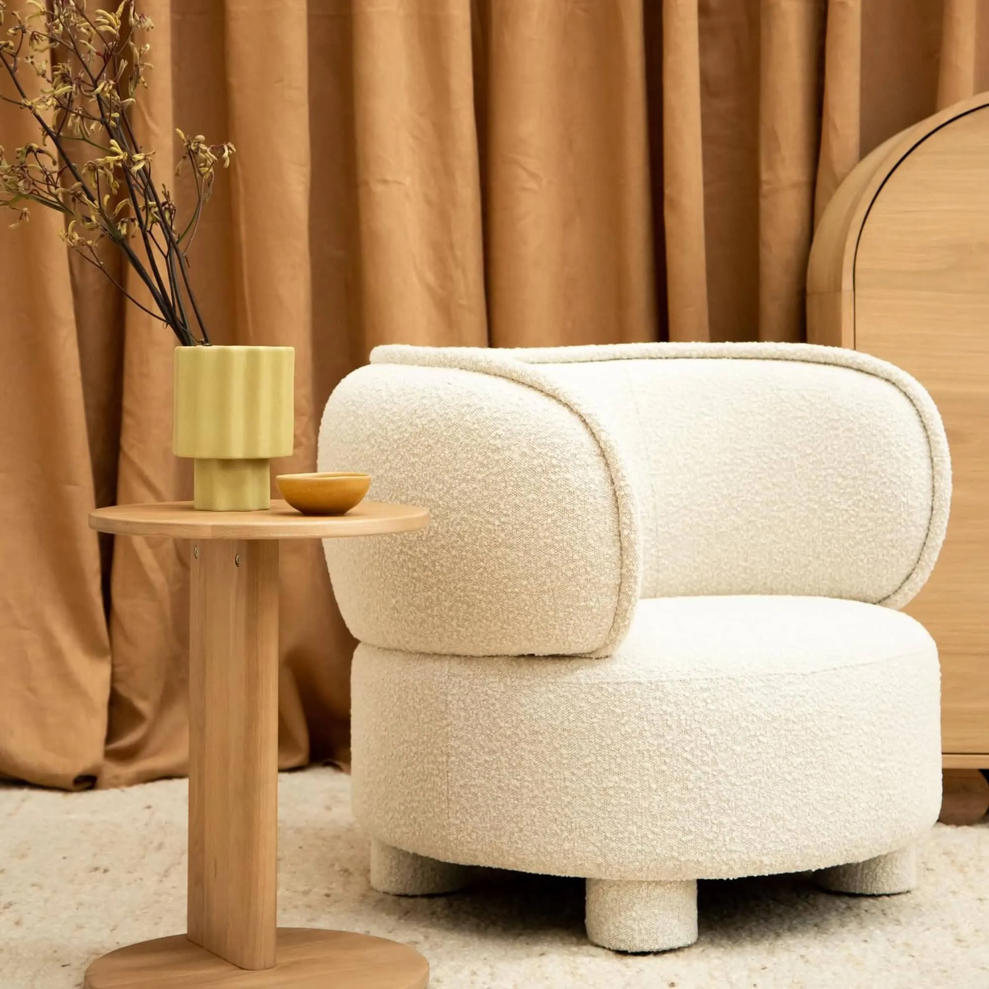 Ding Lounge Chair - Maya Cream Boucle