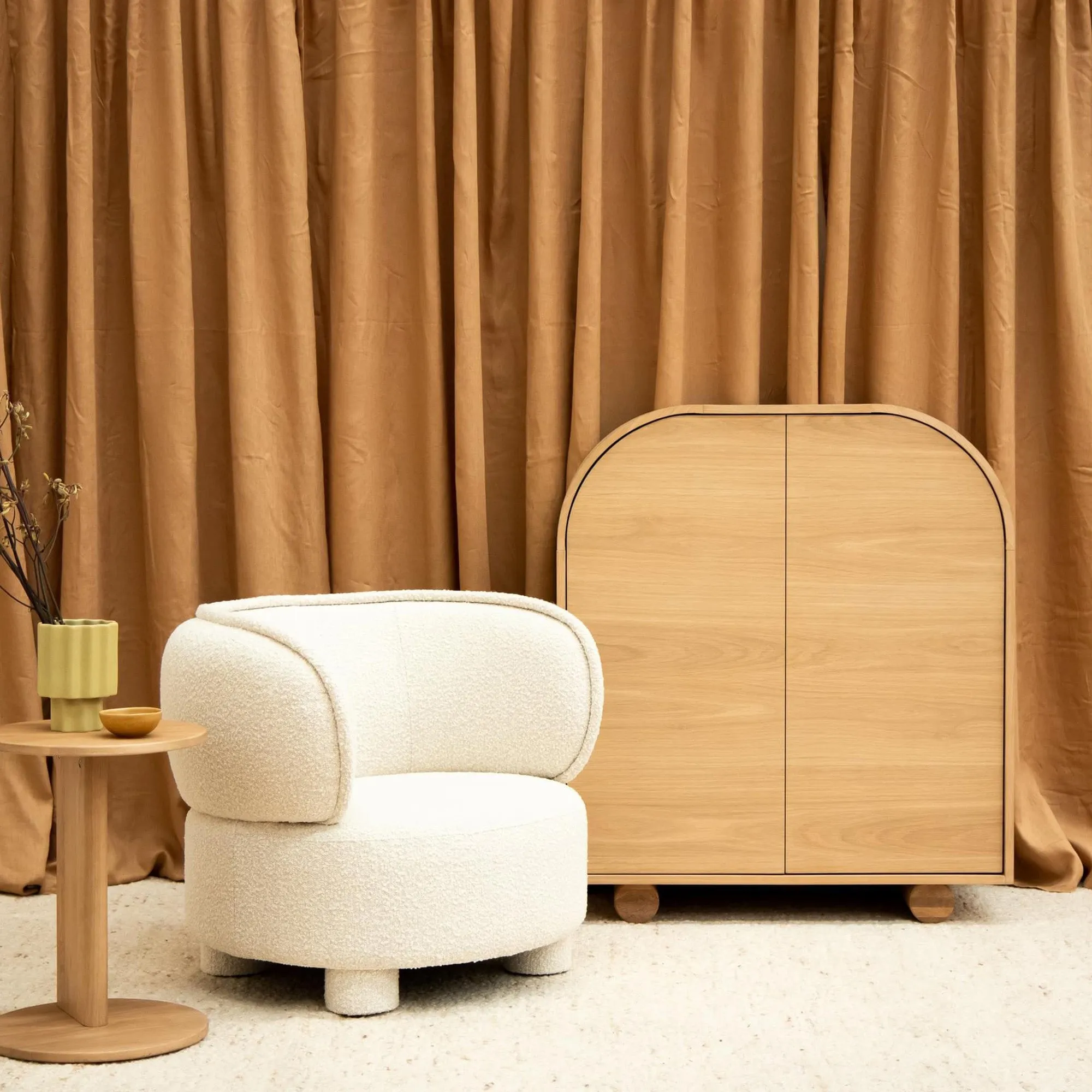 Ding Lounge Chair - Maya Cream Boucle