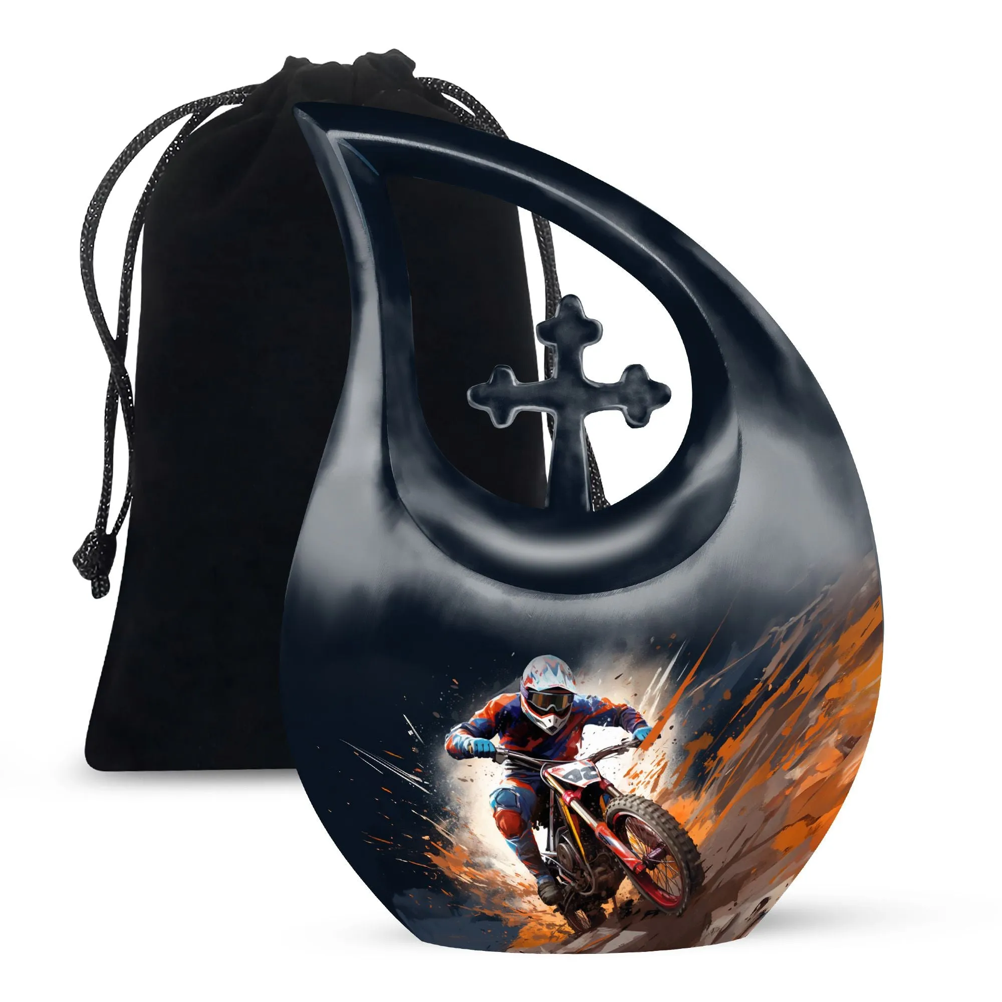 Dirt Bike Urn - Sustainably-crafted Large Memorial Urn