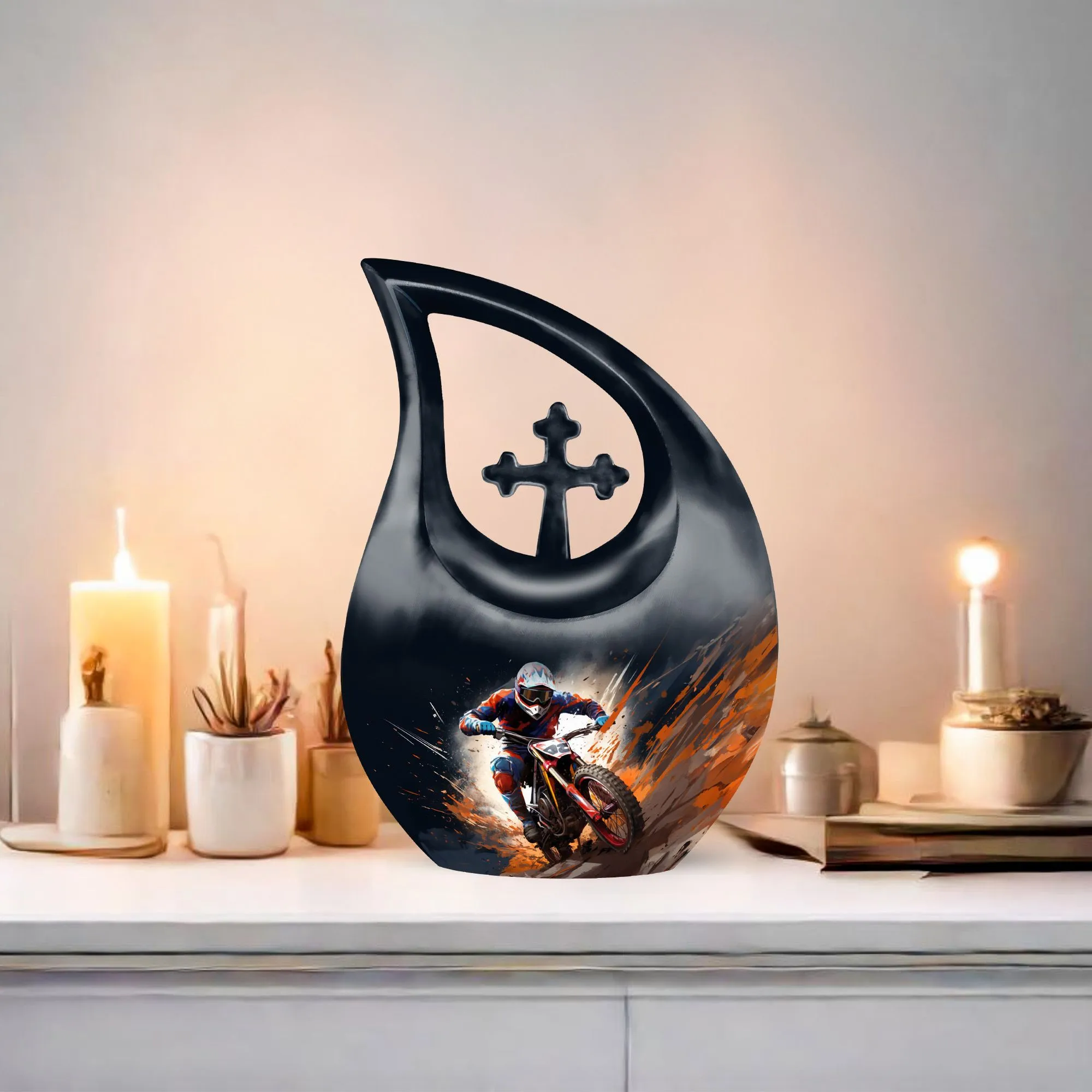 Dirt Bike Urn - Sustainably-crafted Large Memorial Urn