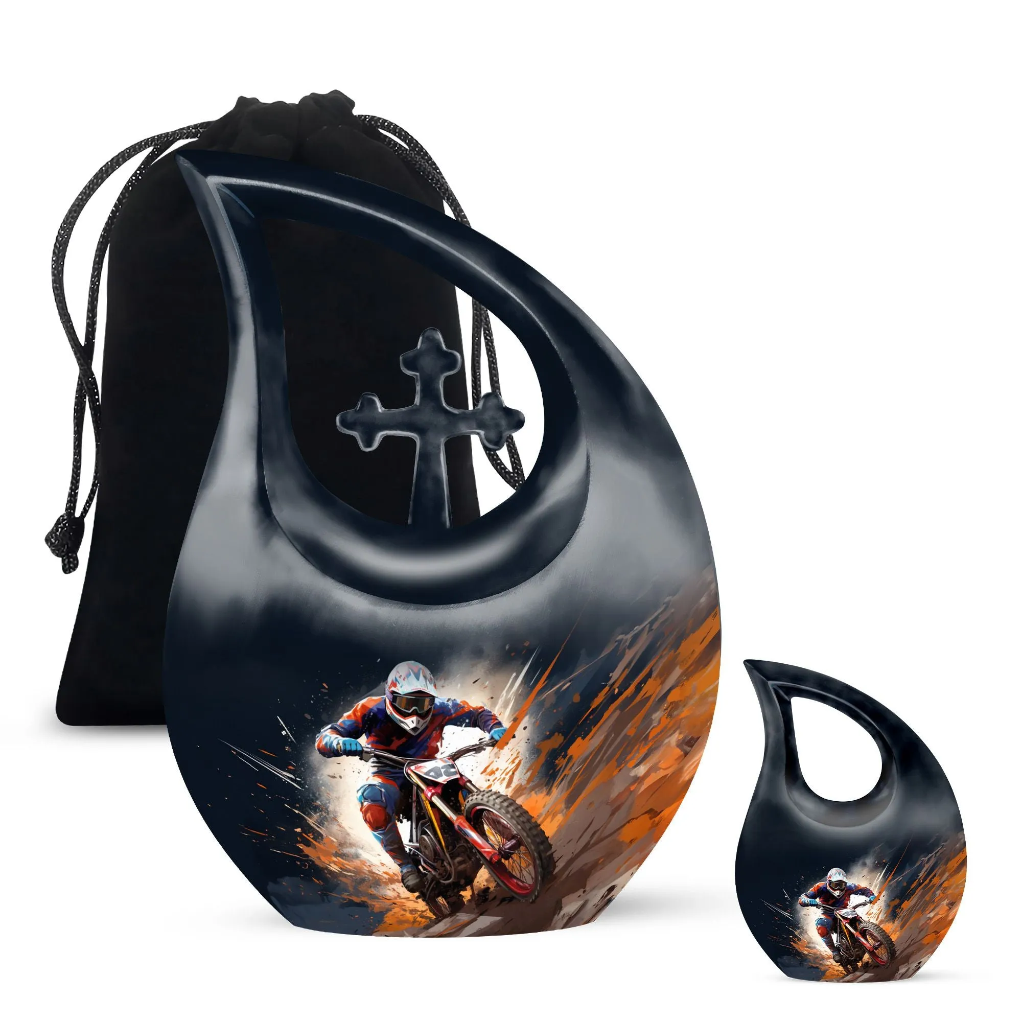 Dirt Bike Urn - Sustainably-crafted Large Memorial Urn