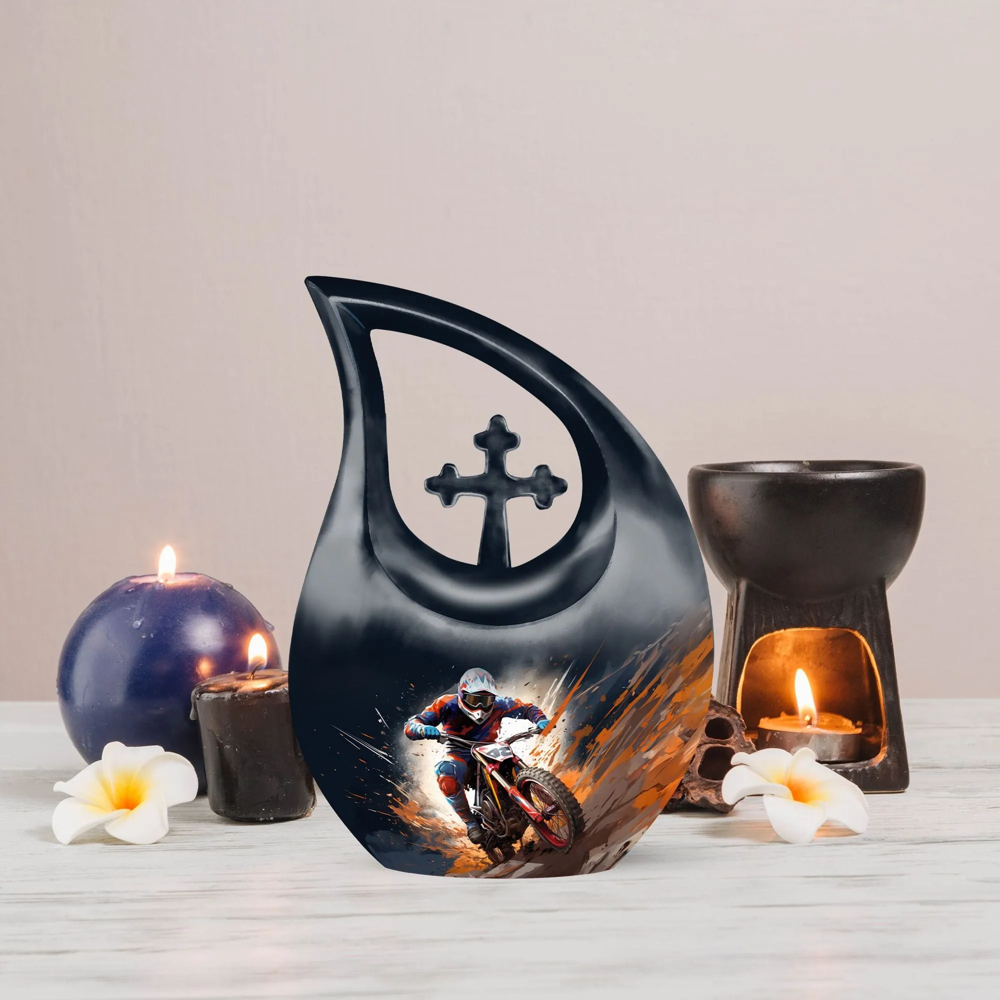 Dirt Bike Urn - Sustainably-crafted Large Memorial Urn