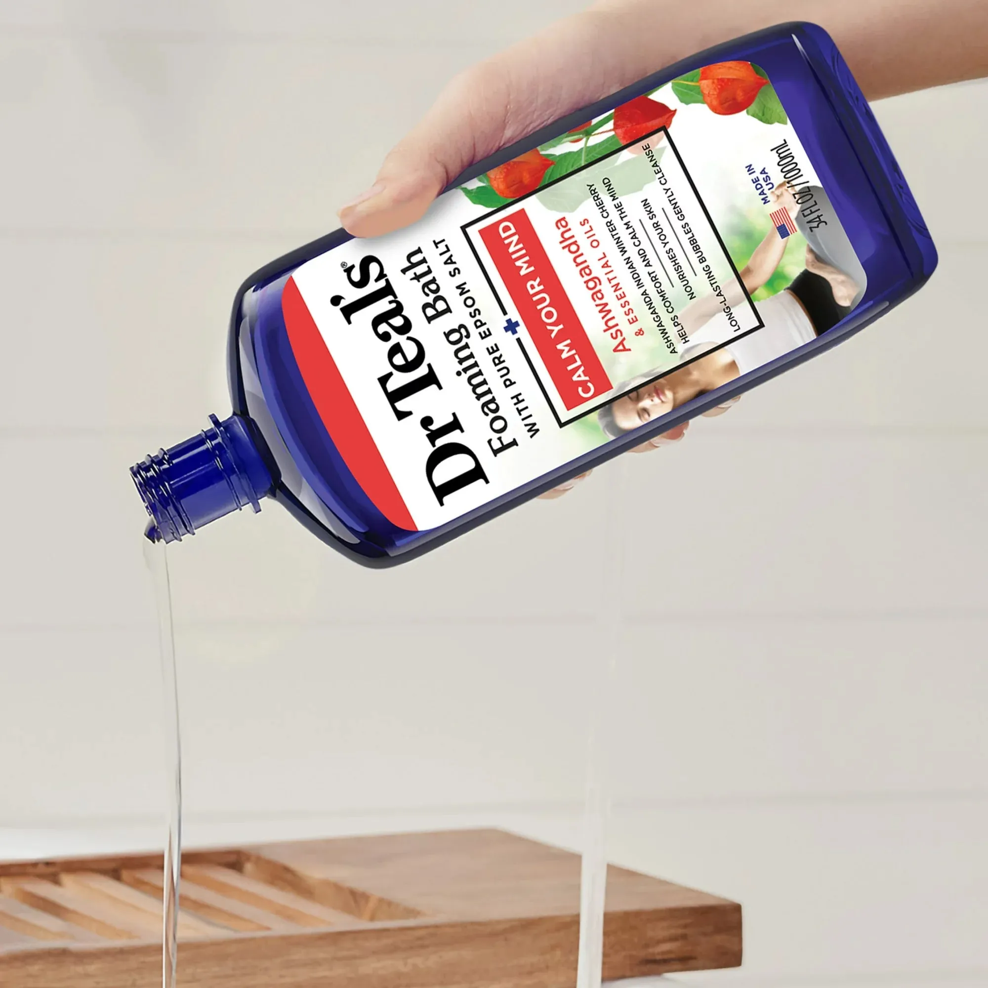 Dr Teal's Foaming Bath with Pure Epsom Salt Calm Your Mind with Ashwagandha. 34 oz