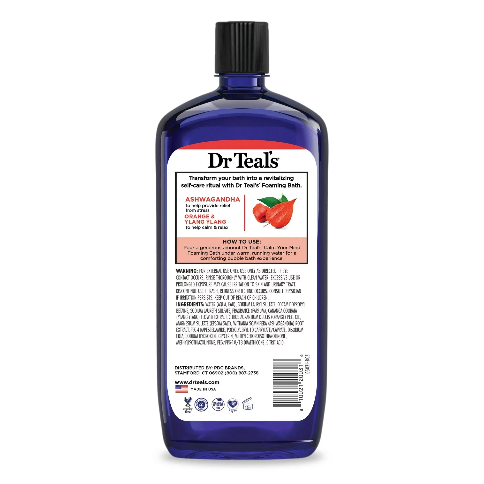 Dr Teal's Foaming Bath with Pure Epsom Salt Calm Your Mind with Ashwagandha. 34 oz
