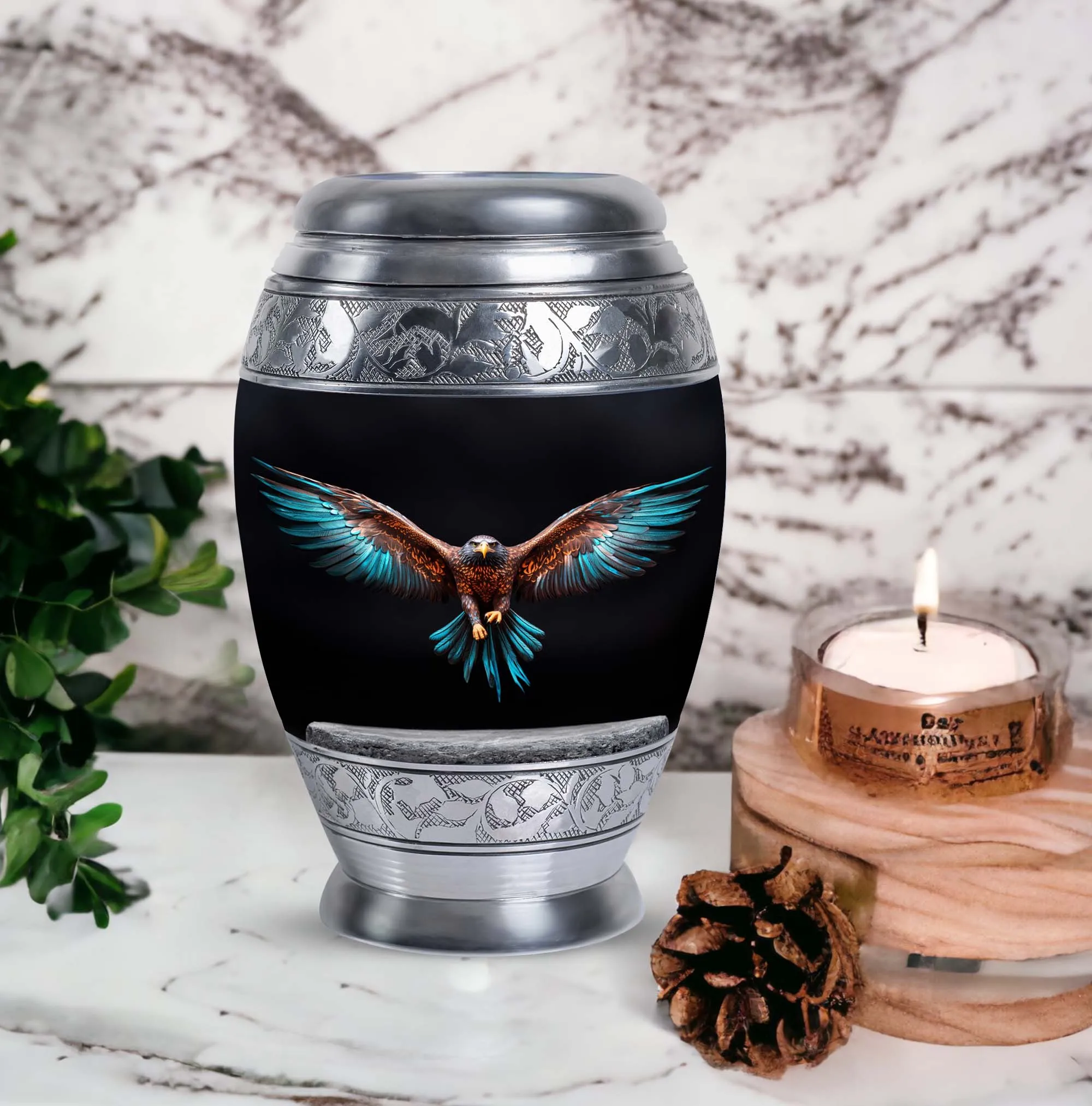 Eagle Embrace: Soaring Wing Cremation Keepsake Urn